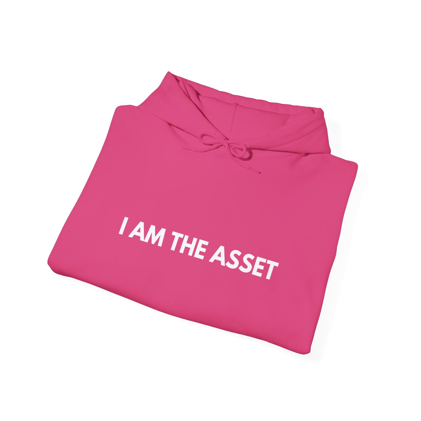 Unisex Heavy Blend Hoodie - "I AM THE ASSET" Cool Casual Sweatshirt, Gift for Entrepreneurs, Cozy Lounge Wear, Motivational Apparel, [...]