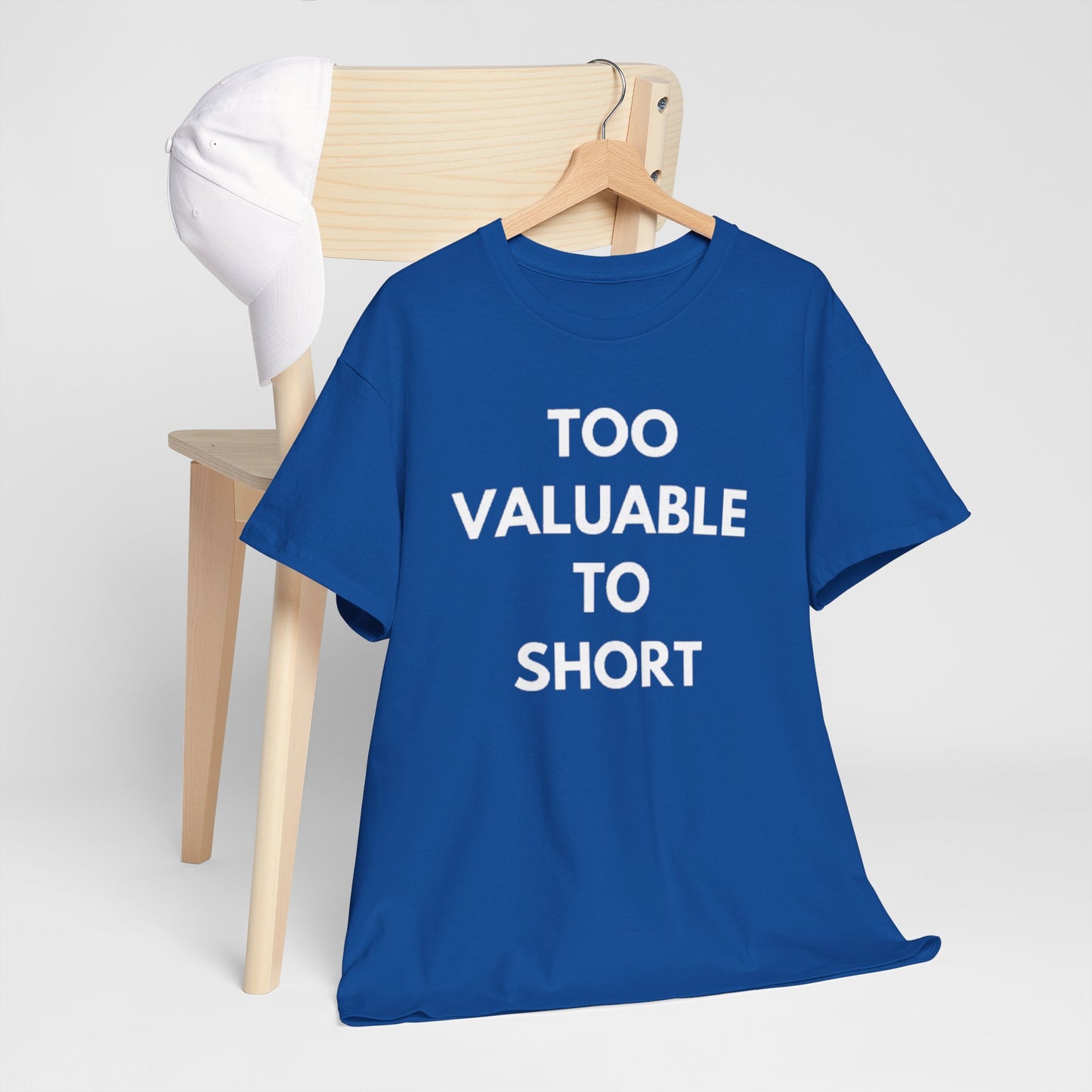 Too Valuable to Short Unisex Heavy Cotton Tee | Casual Wear, Gift for Friends, Everyday Comfort, Statement T-Shirt, Birthday Gift