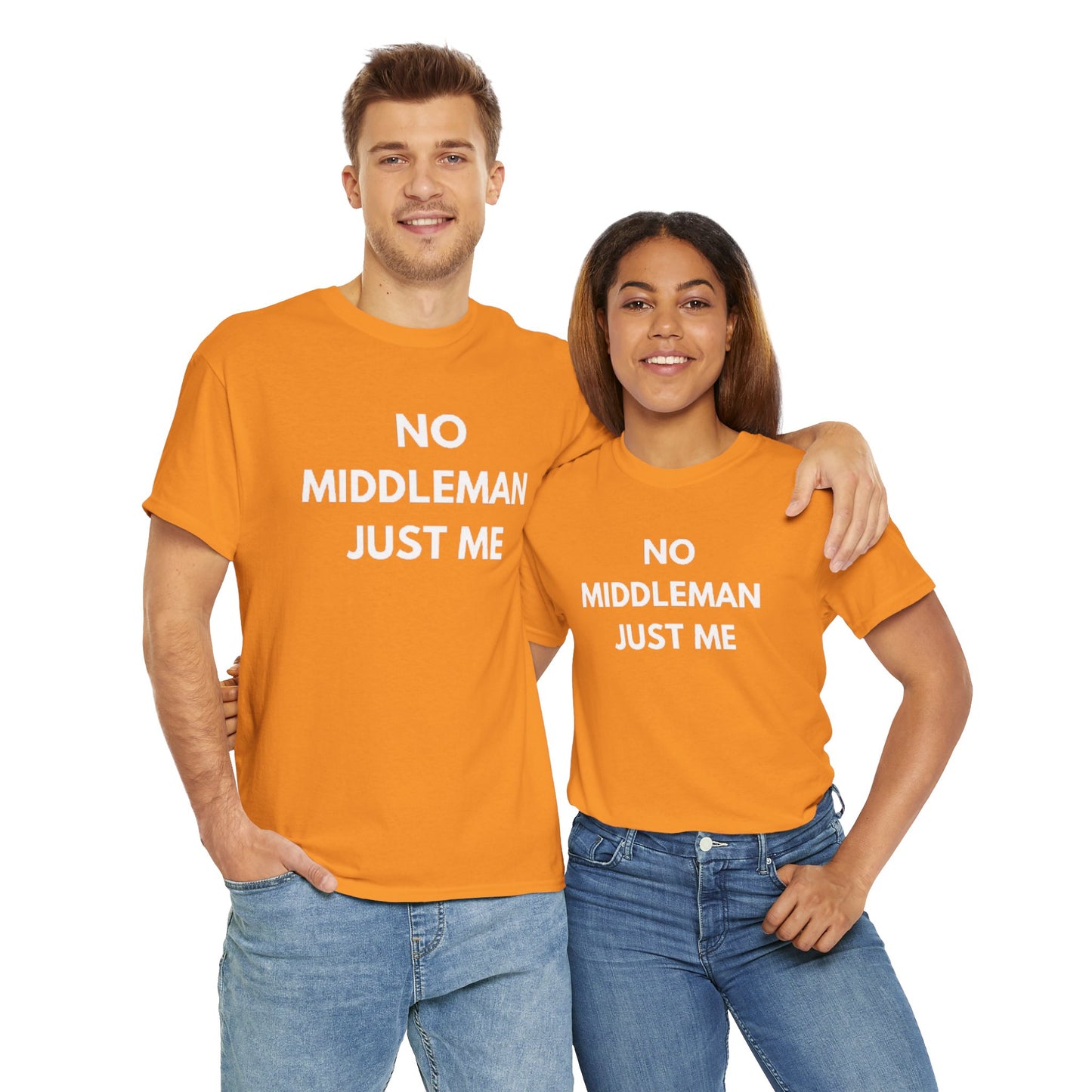 Unisex Tee - 'No Middleman Just Me' Statement Shirt, Casual Wear, Gift for Entrepreneurs, Summer Outfit, Everyday Style