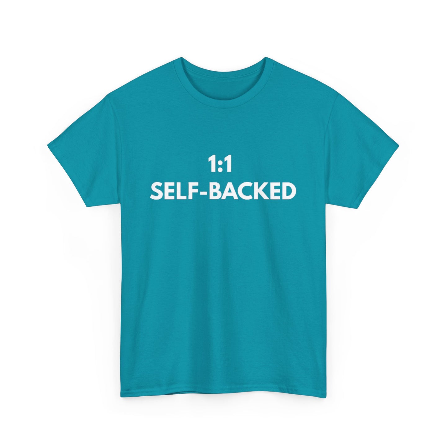 Unisex Heavy Cotton Tee with '1:1 SELF-BACKED' Design - Casual Wear, Gifts for Motivation, Self-Care, Everyday Comfort, Statement Tee