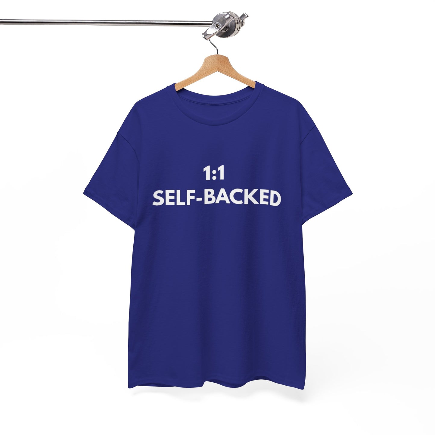 Unisex Heavy Cotton Tee with '1:1 SELF-BACKED' Design - Casual Wear, Gifts for Motivation, Self-Care, Everyday Comfort, Statement Tee