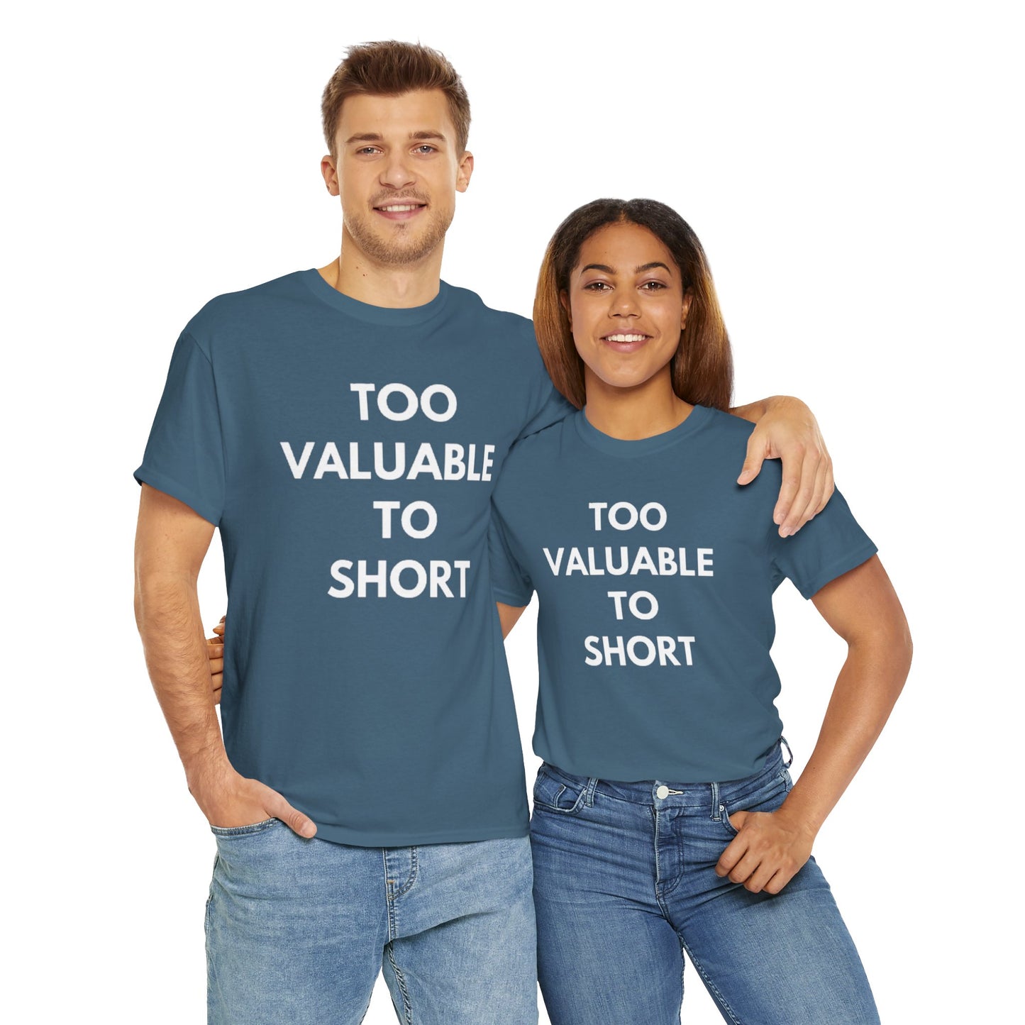 Too Valuable to Short Unisex Heavy Cotton Tee | Casual Wear, Gift for Friends, Everyday Comfort, Statement T-Shirt, Birthday Gift