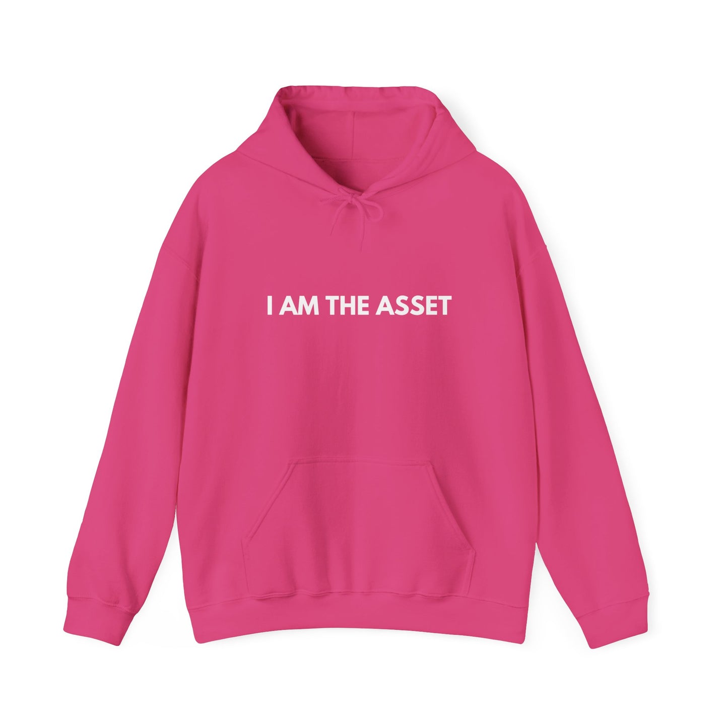 Unisex Heavy Blend Hoodie - "I AM THE ASSET" Cool Casual Sweatshirt, Gift for Entrepreneurs, Cozy Lounge Wear, Motivational Apparel, [...]