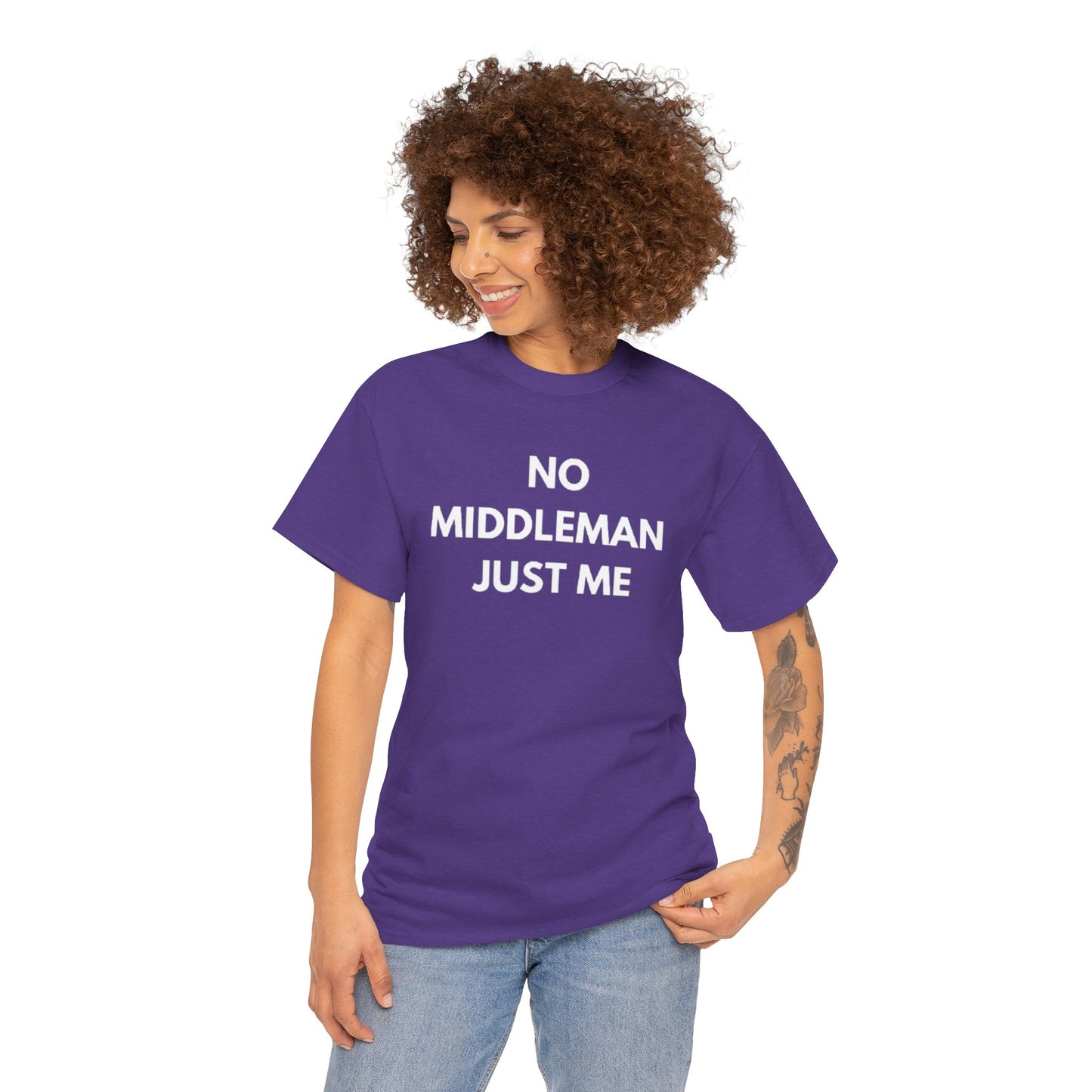 Unisex Tee - 'No Middleman Just Me' Statement Shirt, Casual Wear, Gift for Entrepreneurs, Summer Outfit, Everyday Style