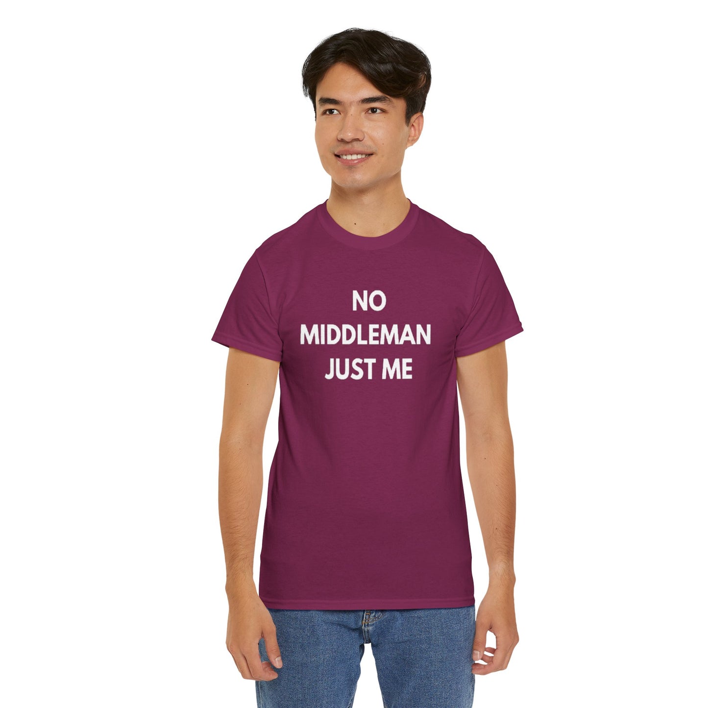 Unisex Tee - 'No Middleman Just Me' Statement Shirt, Casual Wear, Gift for Entrepreneurs, Summer Outfit, Everyday Style