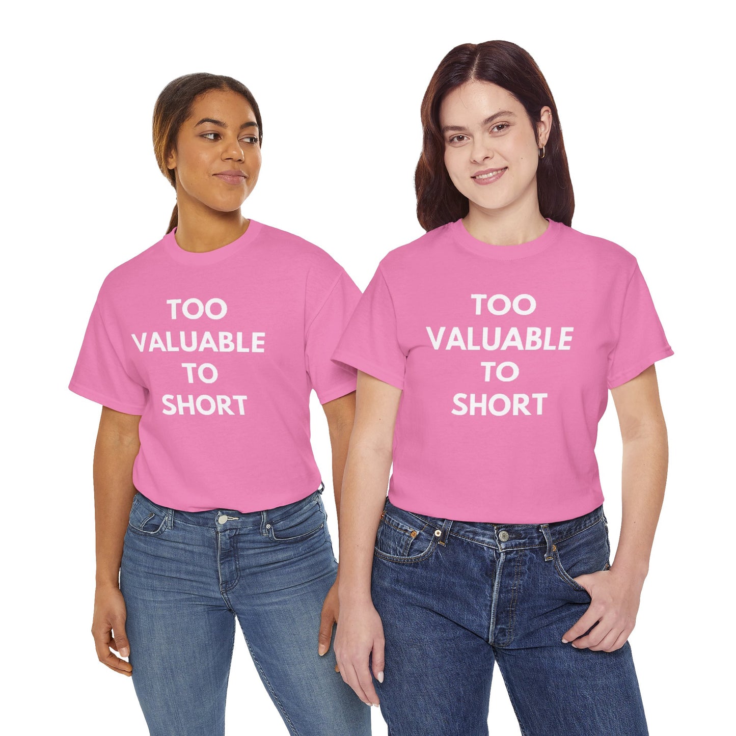 Too Valuable to Short Unisex Heavy Cotton Tee | Casual Wear, Gift for Friends, Everyday Comfort, Statement T-Shirt, Birthday Gift