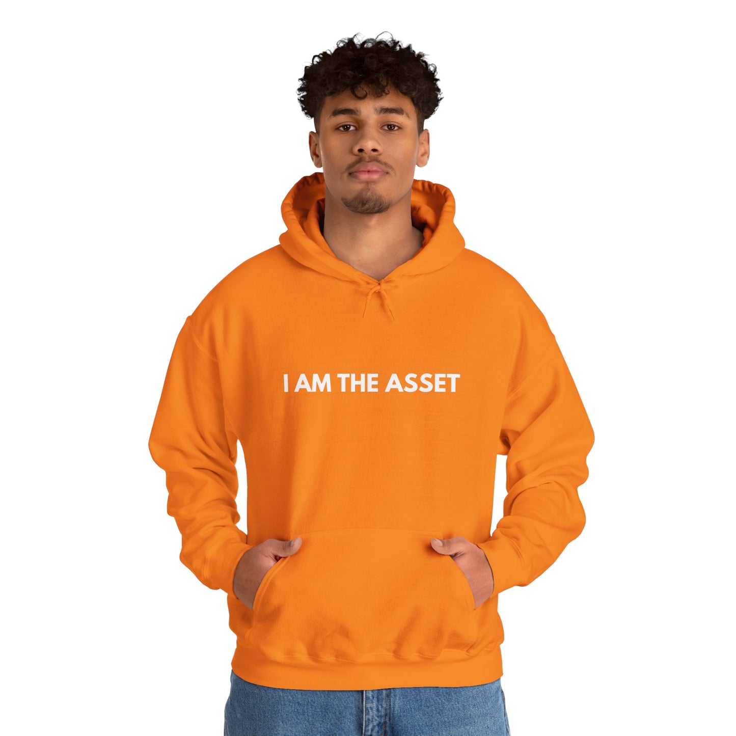 Unisex Heavy Blend Hoodie - "I AM THE ASSET" Cool Casual Sweatshirt, Gift for Entrepreneurs, Cozy Lounge Wear, Motivational Apparel, [...]