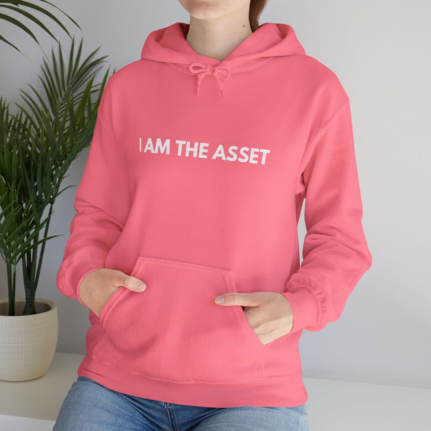 Unisex Heavy Blend Hoodie - "I AM THE ASSET" Cool Casual Sweatshirt, Gift for Entrepreneurs, Cozy Lounge Wear, Motivational Apparel, [...]