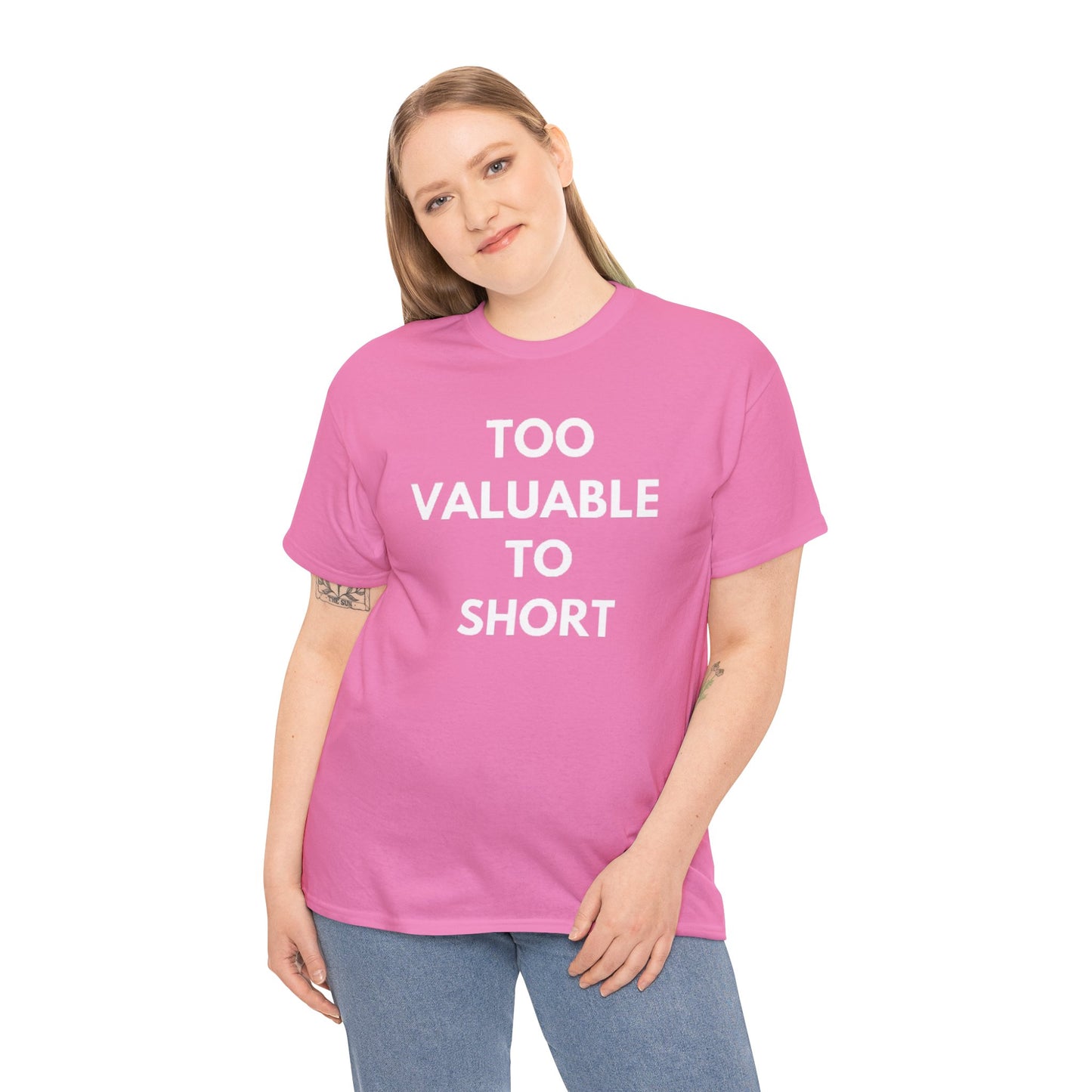 Too Valuable to Short Unisex Heavy Cotton Tee | Casual Wear, Gift for Friends, Everyday Comfort, Statement T-Shirt, Birthday Gift