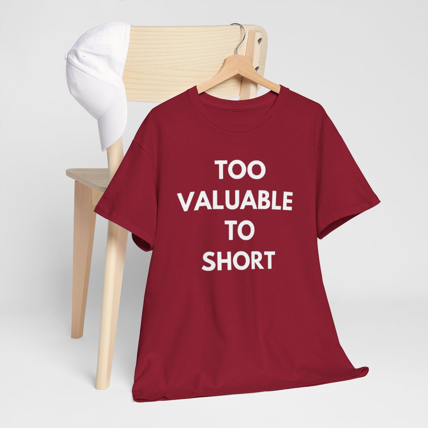 Too Valuable to Short Unisex Heavy Cotton Tee | Casual Wear, Gift for Friends, Everyday Comfort, Statement T-Shirt, Birthday Gift