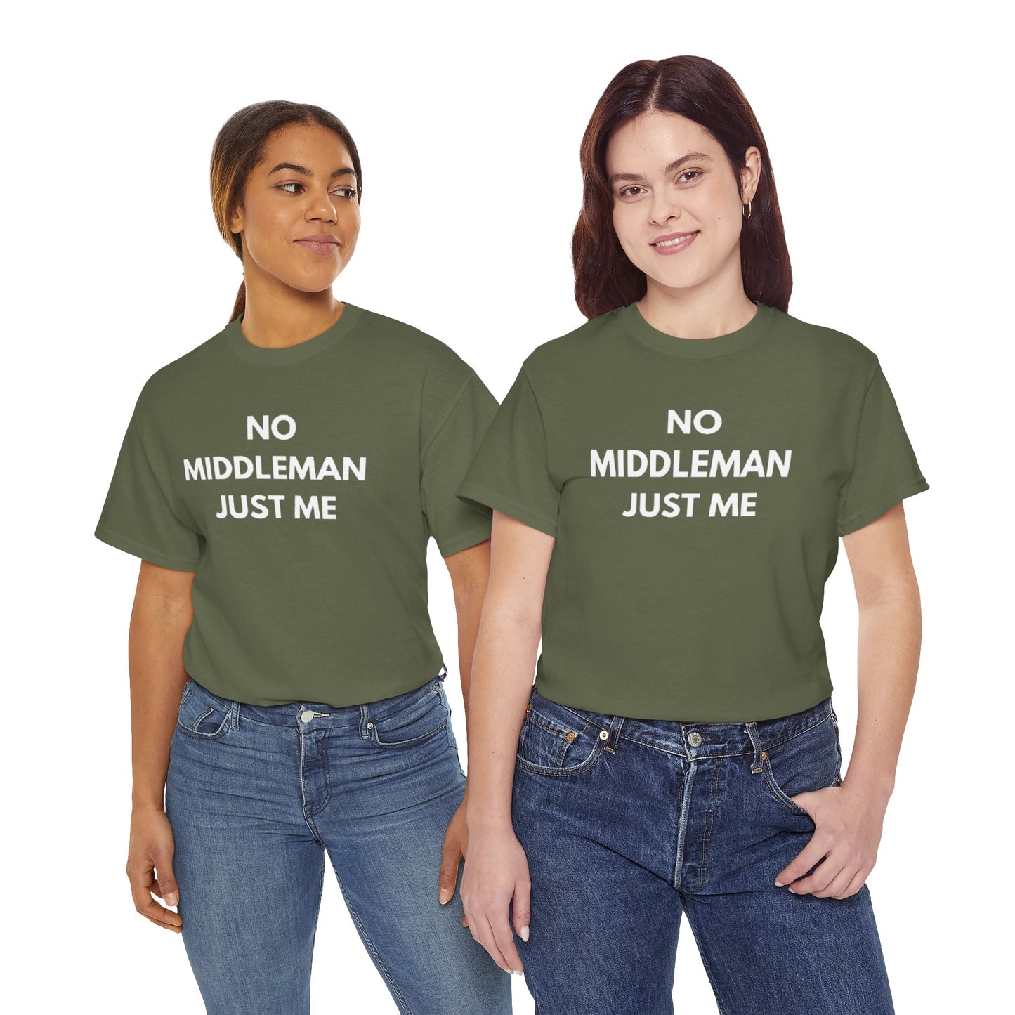 Unisex Tee - 'No Middleman Just Me' Statement Shirt, Casual Wear, Gift for Entrepreneurs, Summer Outfit, Everyday Style
