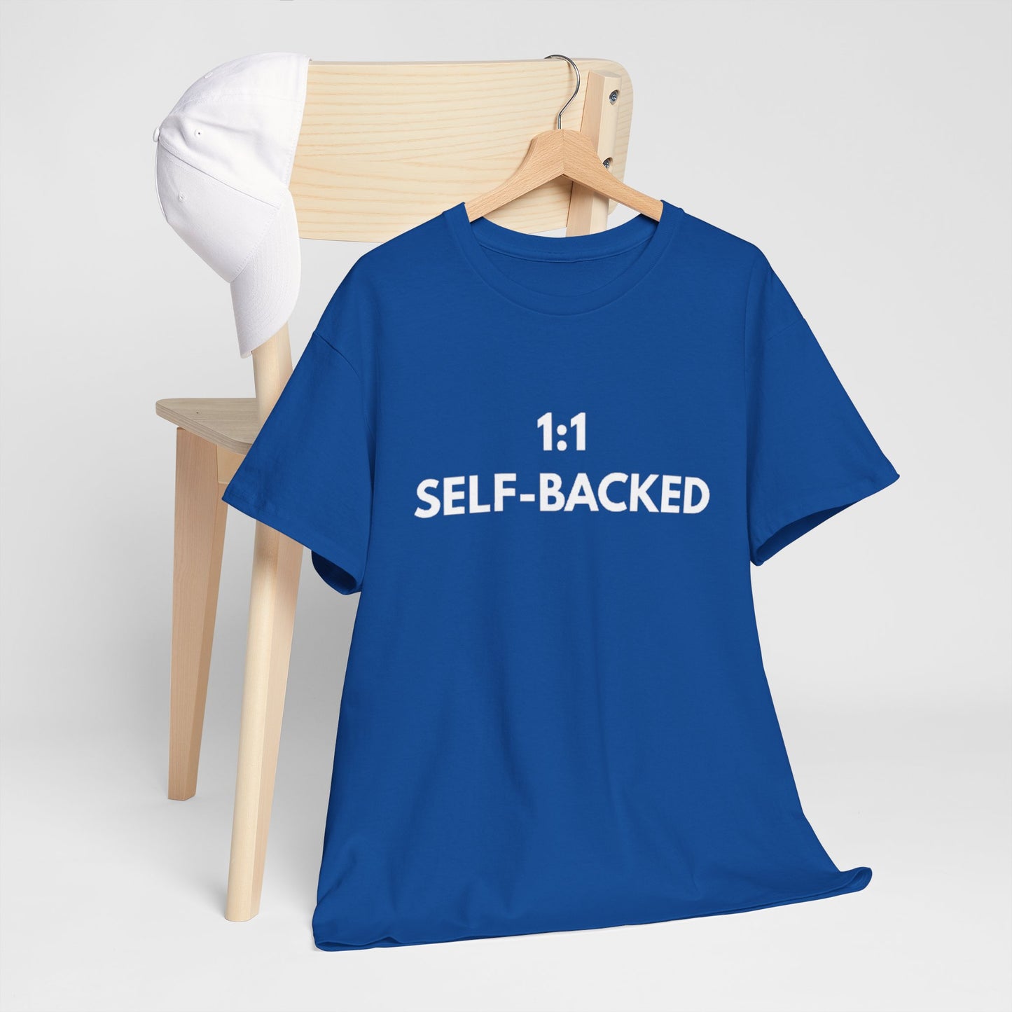 Unisex Heavy Cotton Tee with '1:1 SELF-BACKED' Design - Casual Wear, Gifts for Motivation, Self-Care, Everyday Comfort, Statement Tee