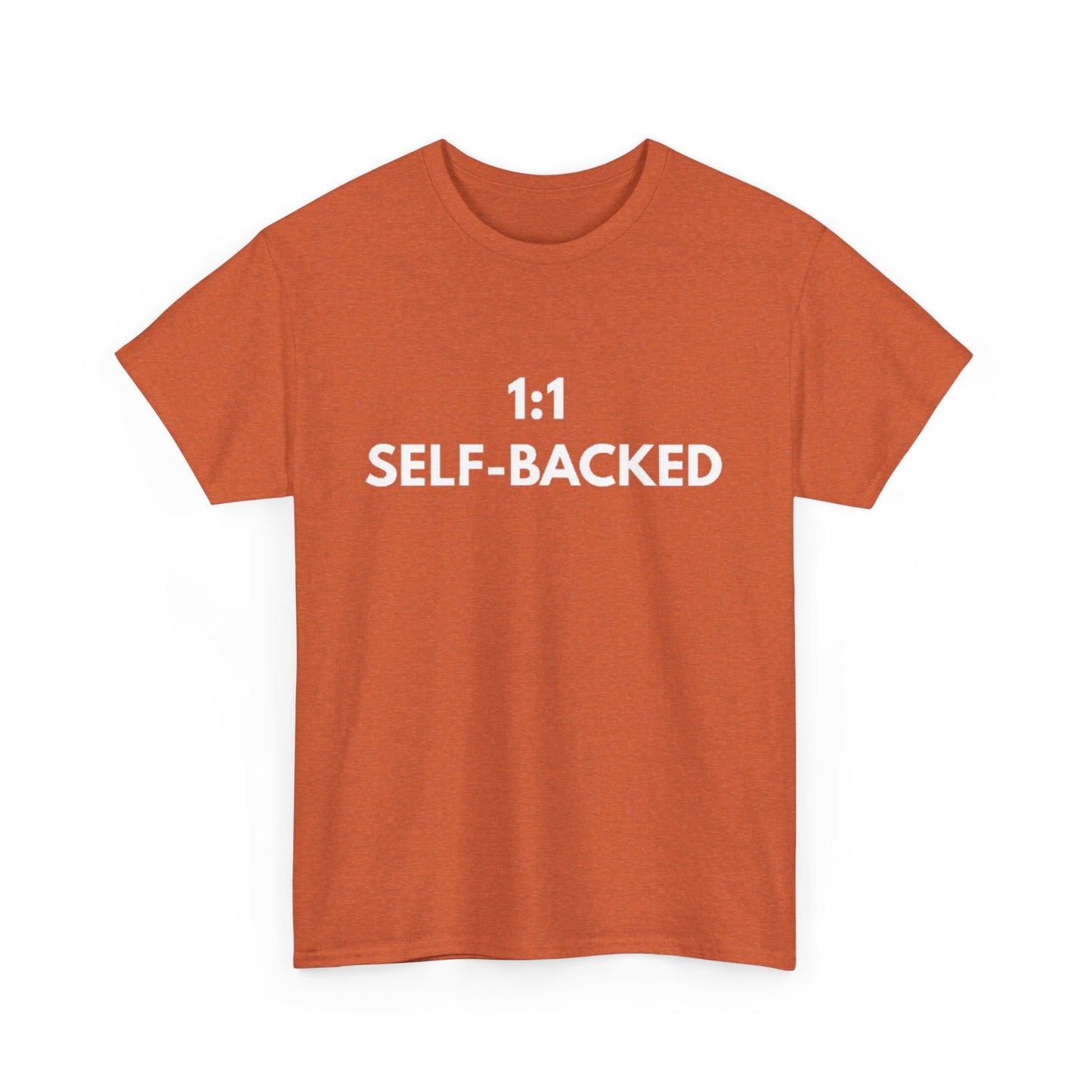 Unisex Heavy Cotton Tee with '1:1 SELF-BACKED' Design - Casual Wear, Gifts for Motivation, Self-Care, Everyday Comfort, Statement Tee