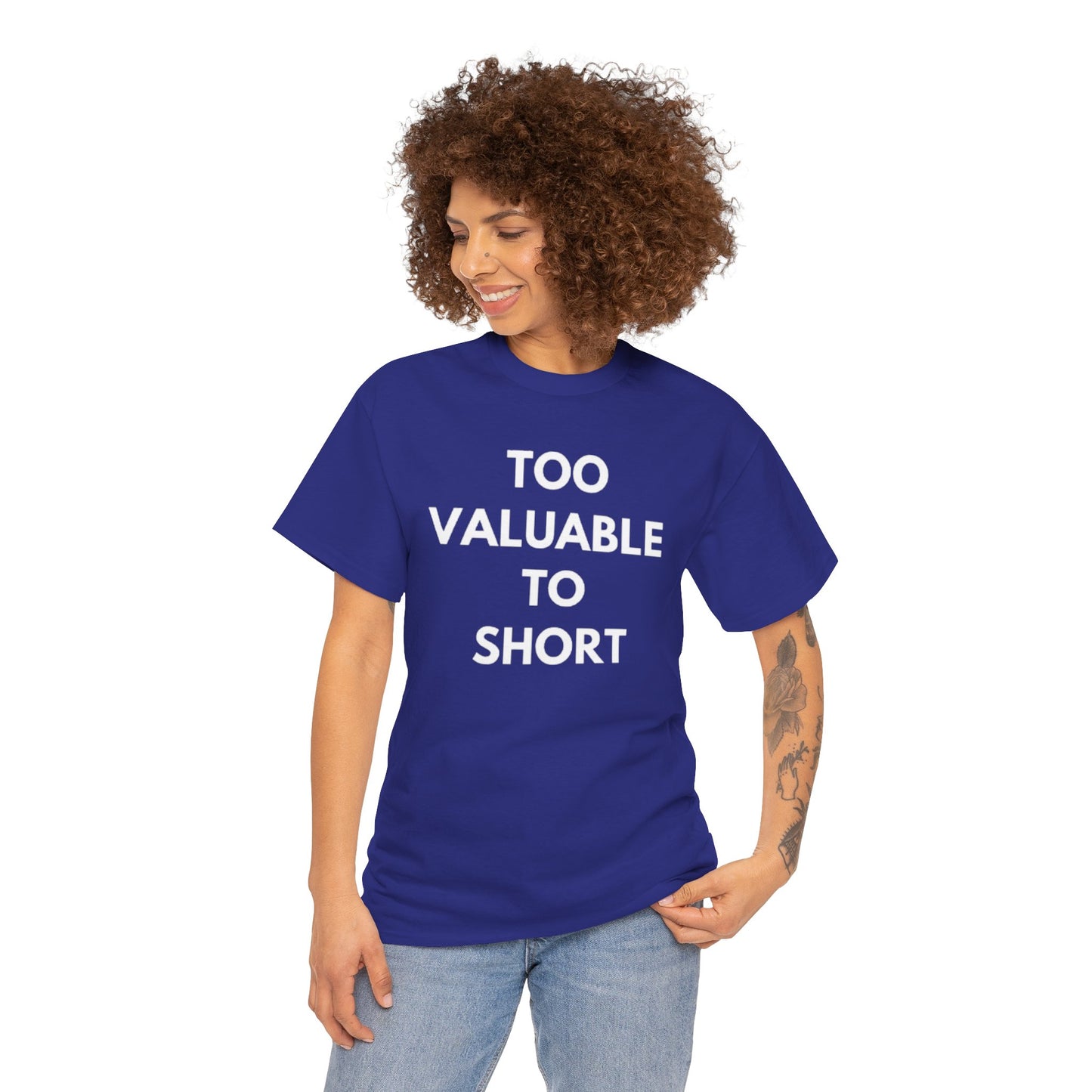 Too Valuable to Short Unisex Heavy Cotton Tee | Casual Wear, Gift for Friends, Everyday Comfort, Statement T-Shirt, Birthday Gift