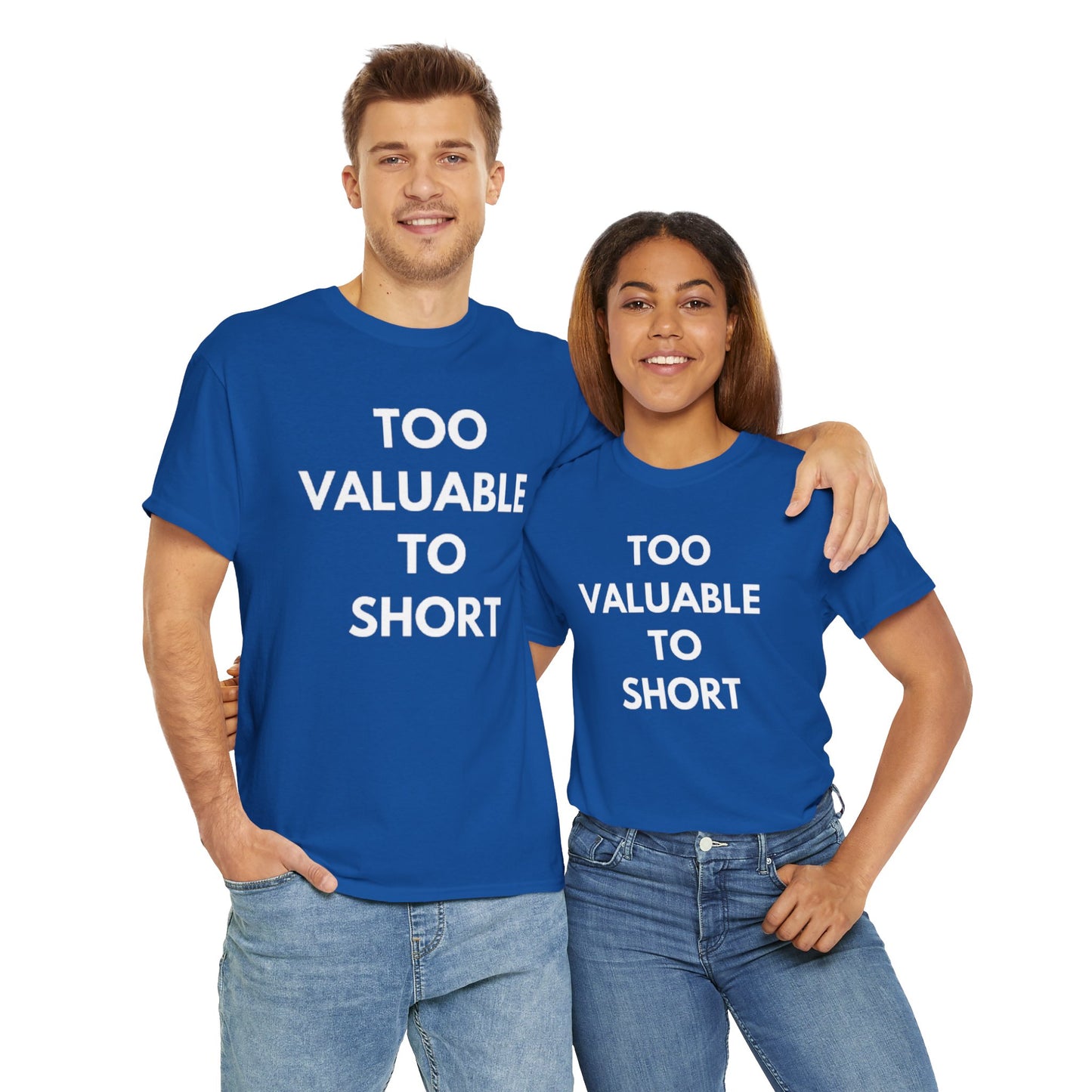 Too Valuable to Short Unisex Heavy Cotton Tee | Casual Wear, Gift for Friends, Everyday Comfort, Statement T-Shirt, Birthday Gift