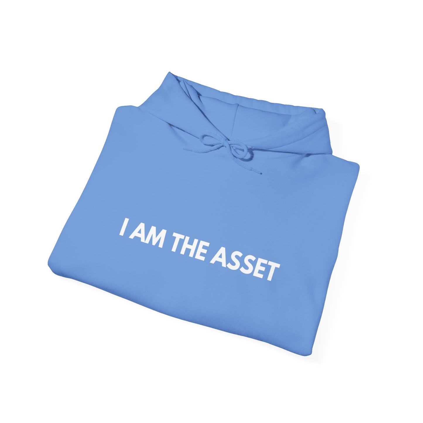 Unisex Heavy Blend Hoodie - "I AM THE ASSET" Cool Casual Sweatshirt, Gift for Entrepreneurs, Cozy Lounge Wear, Motivational Apparel, [...]