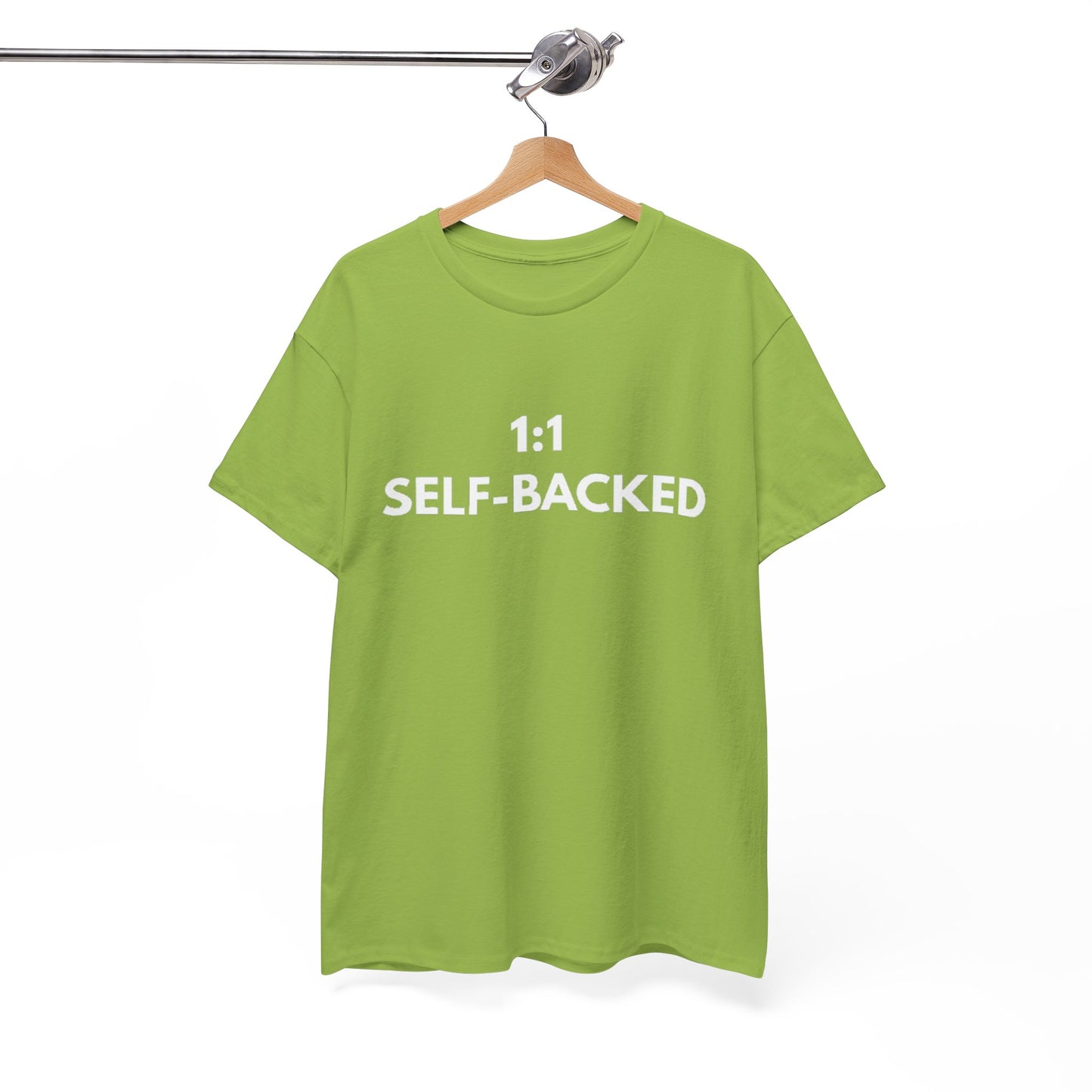 Unisex Heavy Cotton Tee with '1:1 SELF-BACKED' Design - Casual Wear, Gifts for Motivation, Self-Care, Everyday Comfort, Statement Tee