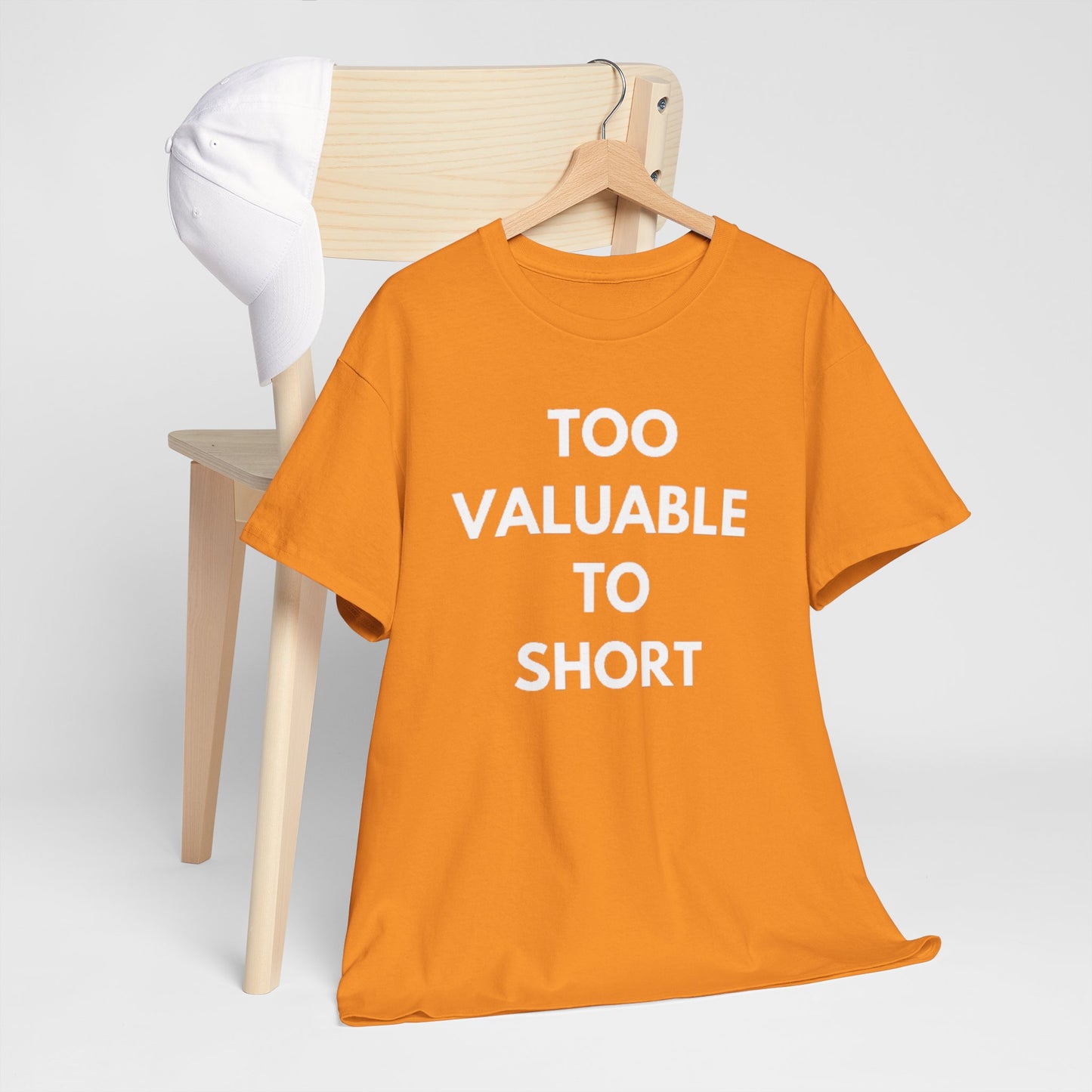 Too Valuable to Short Unisex Heavy Cotton Tee | Casual Wear, Gift for Friends, Everyday Comfort, Statement T-Shirt, Birthday Gift