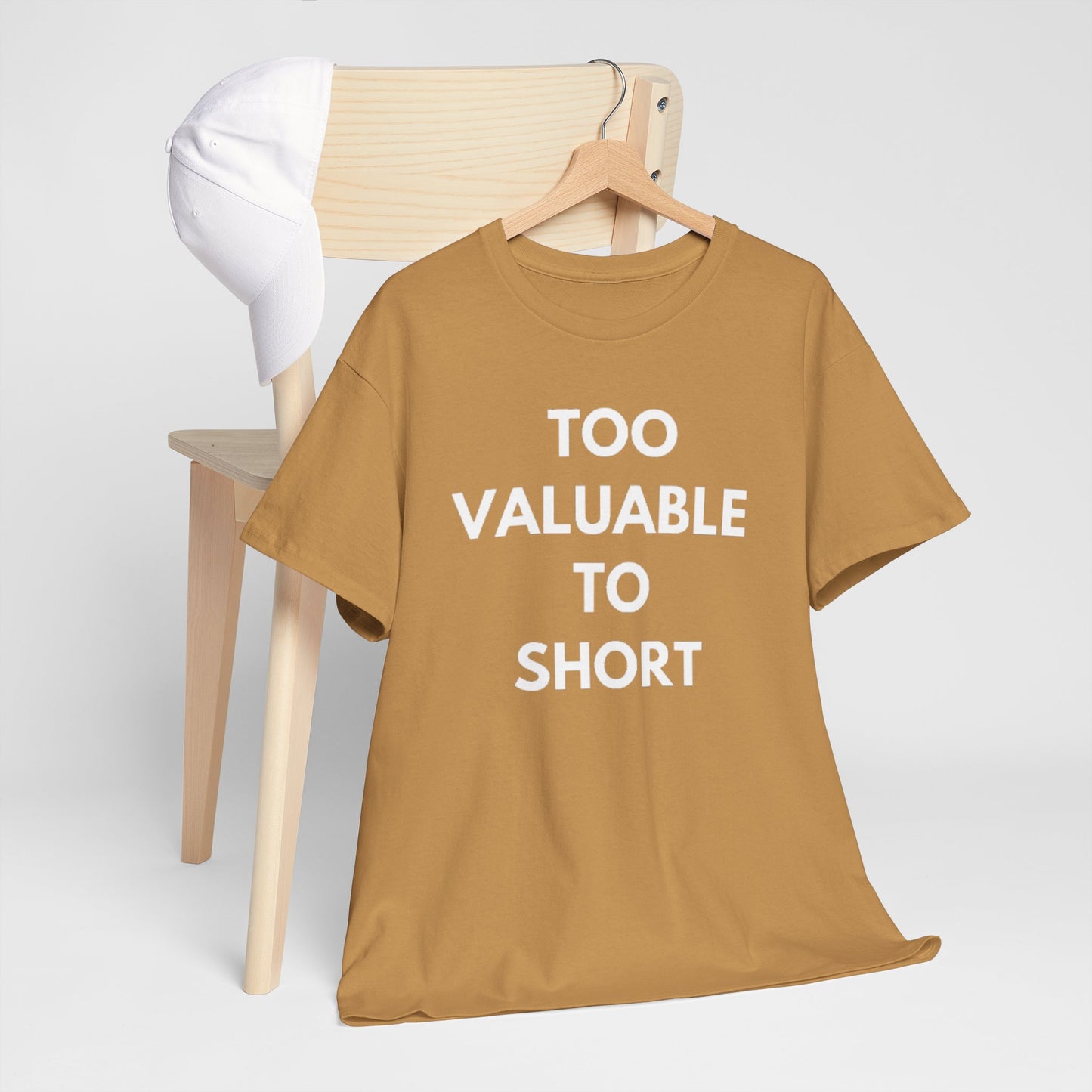 Too Valuable to Short Unisex Heavy Cotton Tee | Casual Wear, Gift for Friends, Everyday Comfort, Statement T-Shirt, Birthday Gift