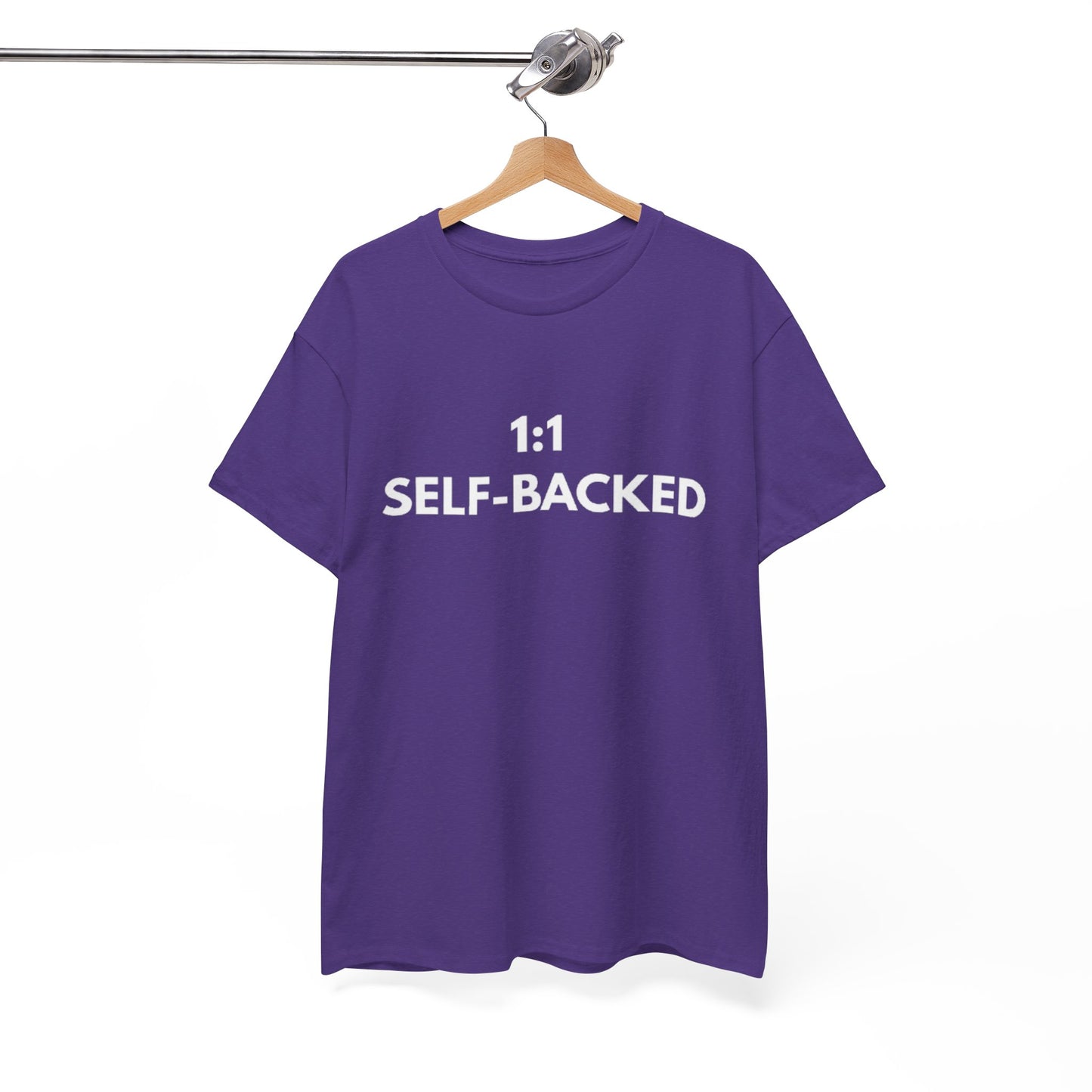 Unisex Heavy Cotton Tee with '1:1 SELF-BACKED' Design - Casual Wear, Gifts for Motivation, Self-Care, Everyday Comfort, Statement Tee