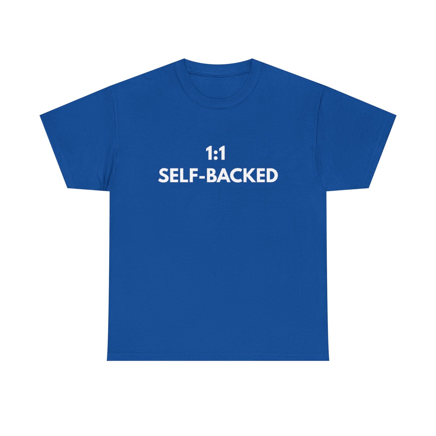 Unisex Heavy Cotton Tee with '1:1 SELF-BACKED' Design - Casual Wear, Gifts for Motivation, Self-Care, Everyday Comfort, Statement Tee