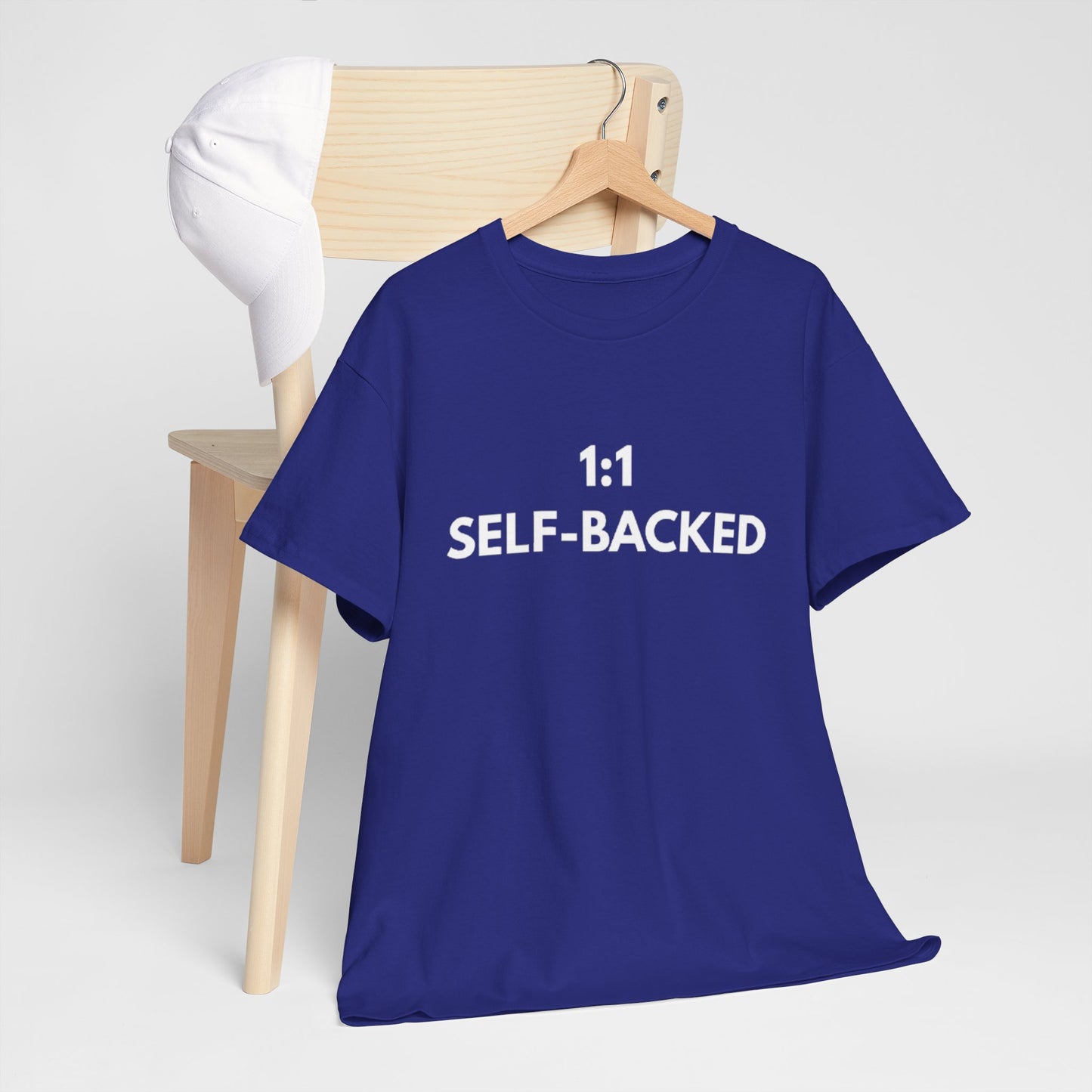 Unisex Heavy Cotton Tee with '1:1 SELF-BACKED' Design - Casual Wear, Gifts for Motivation, Self-Care, Everyday Comfort, Statement Tee