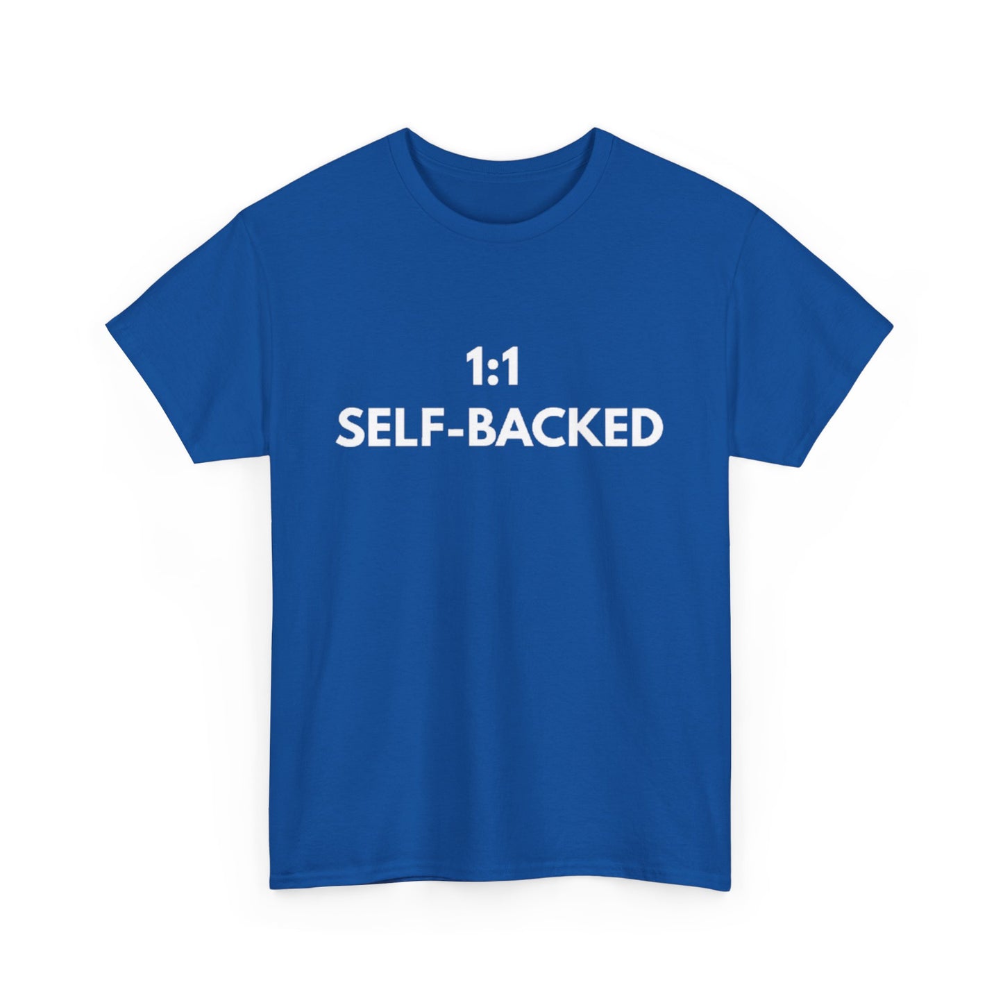 Unisex Heavy Cotton Tee with '1:1 SELF-BACKED' Design - Casual Wear, Gifts for Motivation, Self-Care, Everyday Comfort, Statement Tee