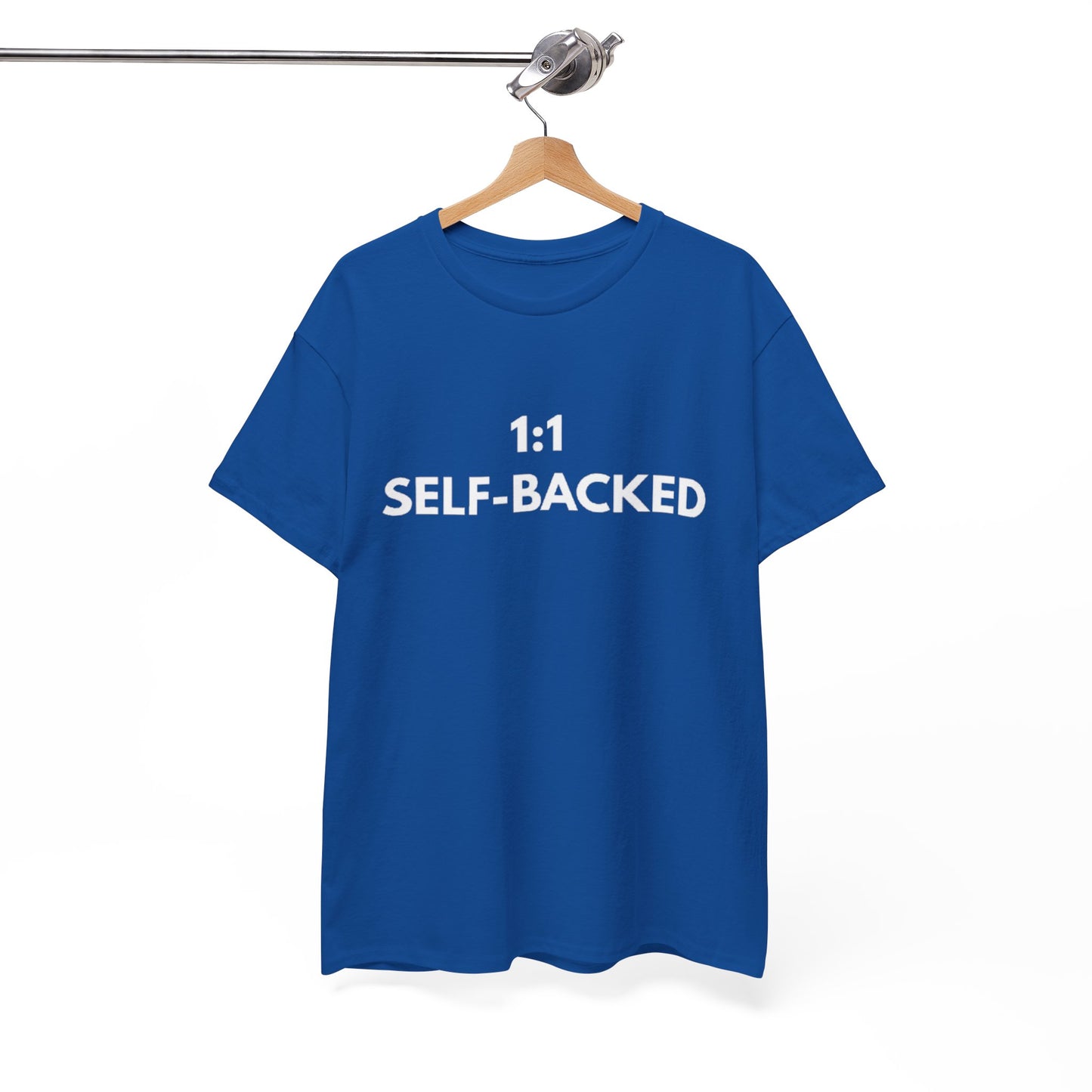 Unisex Heavy Cotton Tee with '1:1 SELF-BACKED' Design - Casual Wear, Gifts for Motivation, Self-Care, Everyday Comfort, Statement Tee