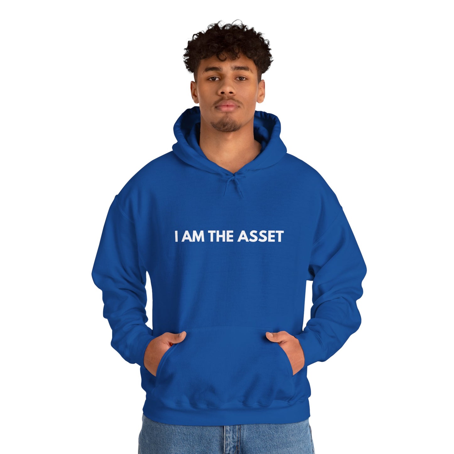 Unisex Heavy Blend Hoodie - "I AM THE ASSET" Cool Casual Sweatshirt, Gift for Entrepreneurs, Cozy Lounge Wear, Motivational Apparel, [...]