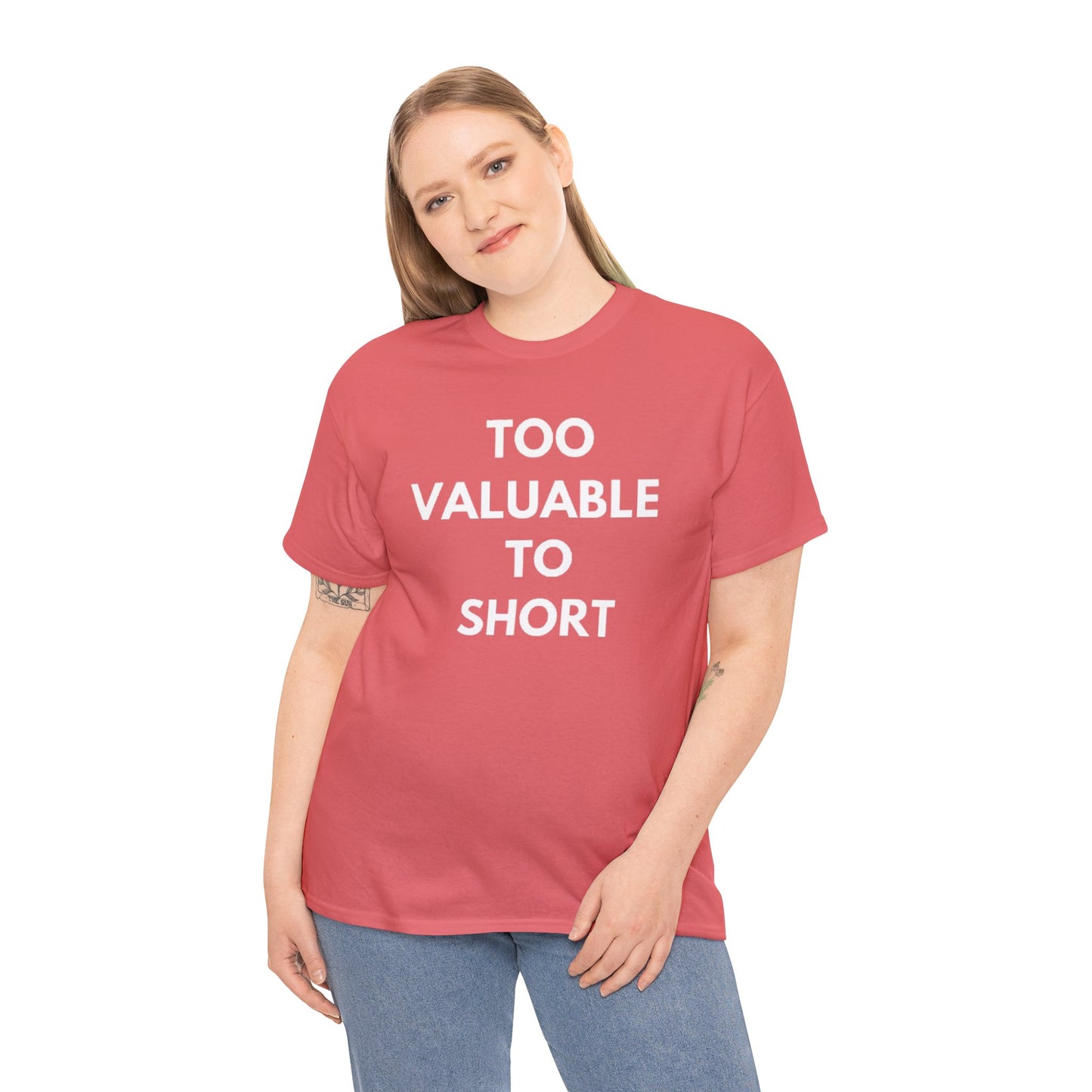 Too Valuable to Short Unisex Heavy Cotton Tee | Casual Wear, Gift for Friends, Everyday Comfort, Statement T-Shirt, Birthday Gift