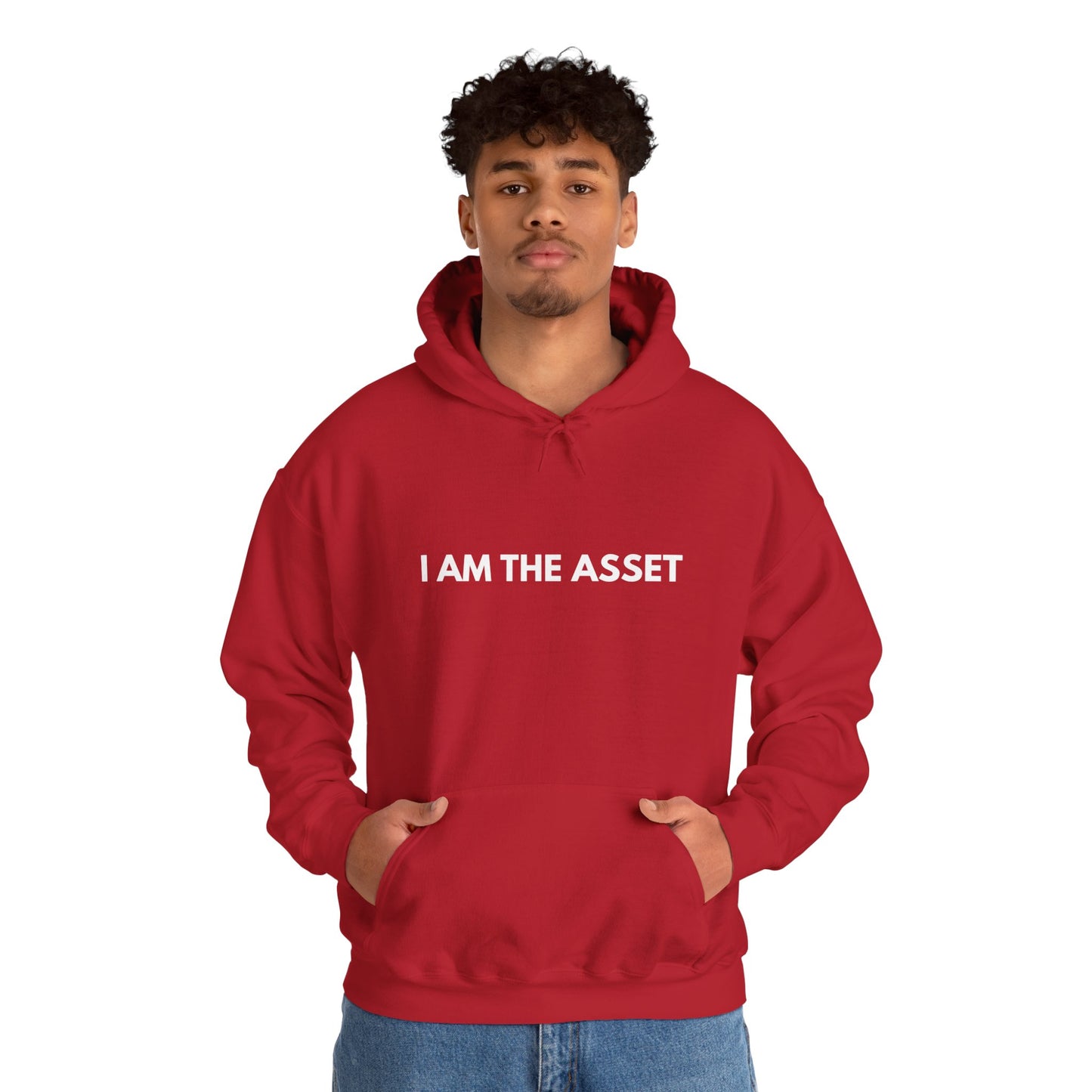 Unisex Heavy Blend Hoodie - "I AM THE ASSET" Cool Casual Sweatshirt, Gift for Entrepreneurs, Cozy Lounge Wear, Motivational Apparel, [...]