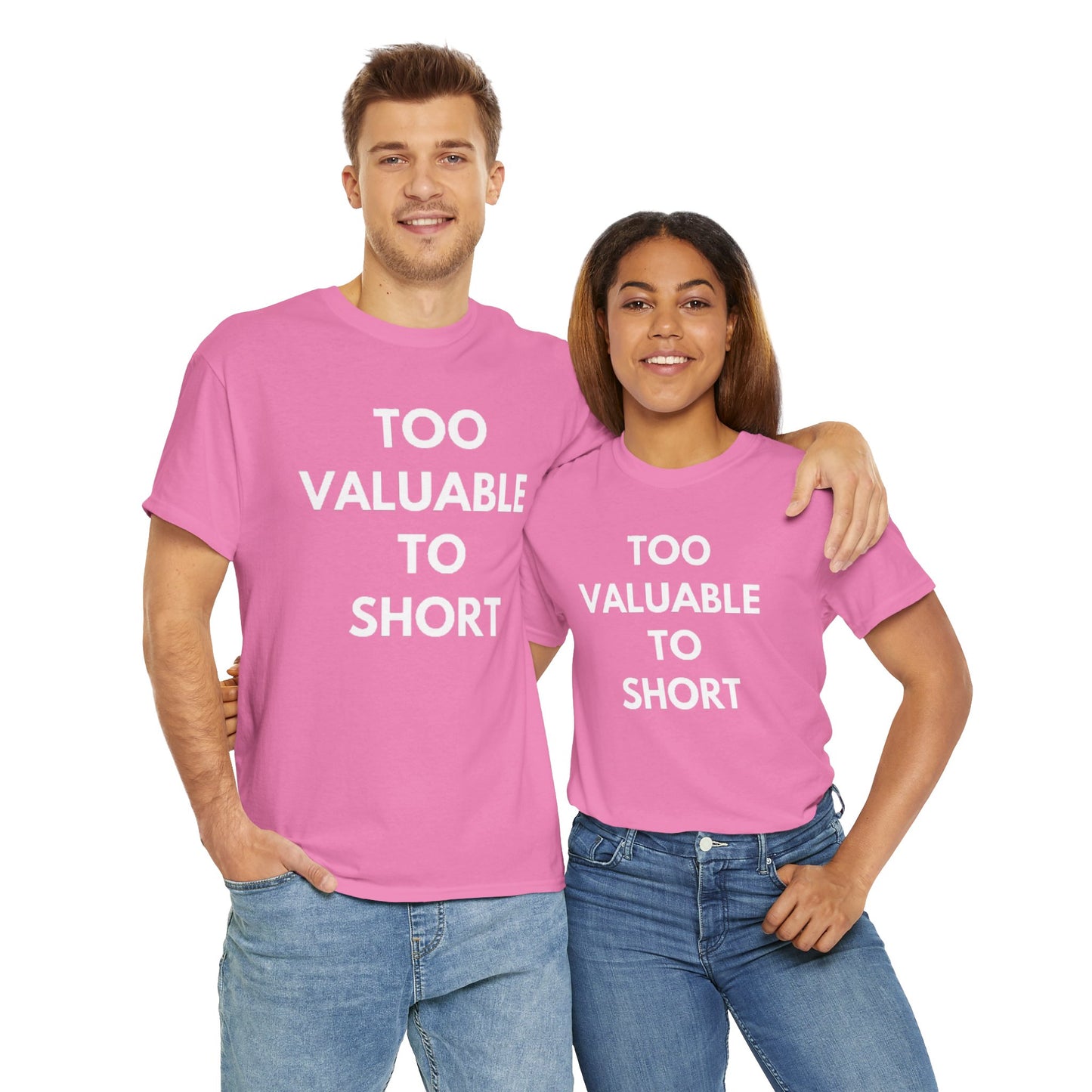 Too Valuable to Short Unisex Heavy Cotton Tee | Casual Wear, Gift for Friends, Everyday Comfort, Statement T-Shirt, Birthday Gift