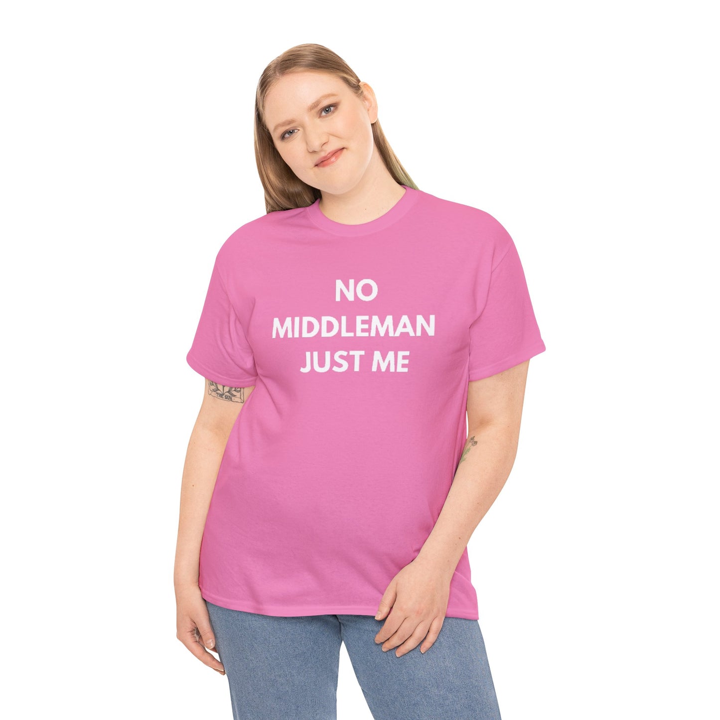 Unisex Tee - 'No Middleman Just Me' Statement Shirt, Casual Wear, Gift for Entrepreneurs, Summer Outfit, Everyday Style