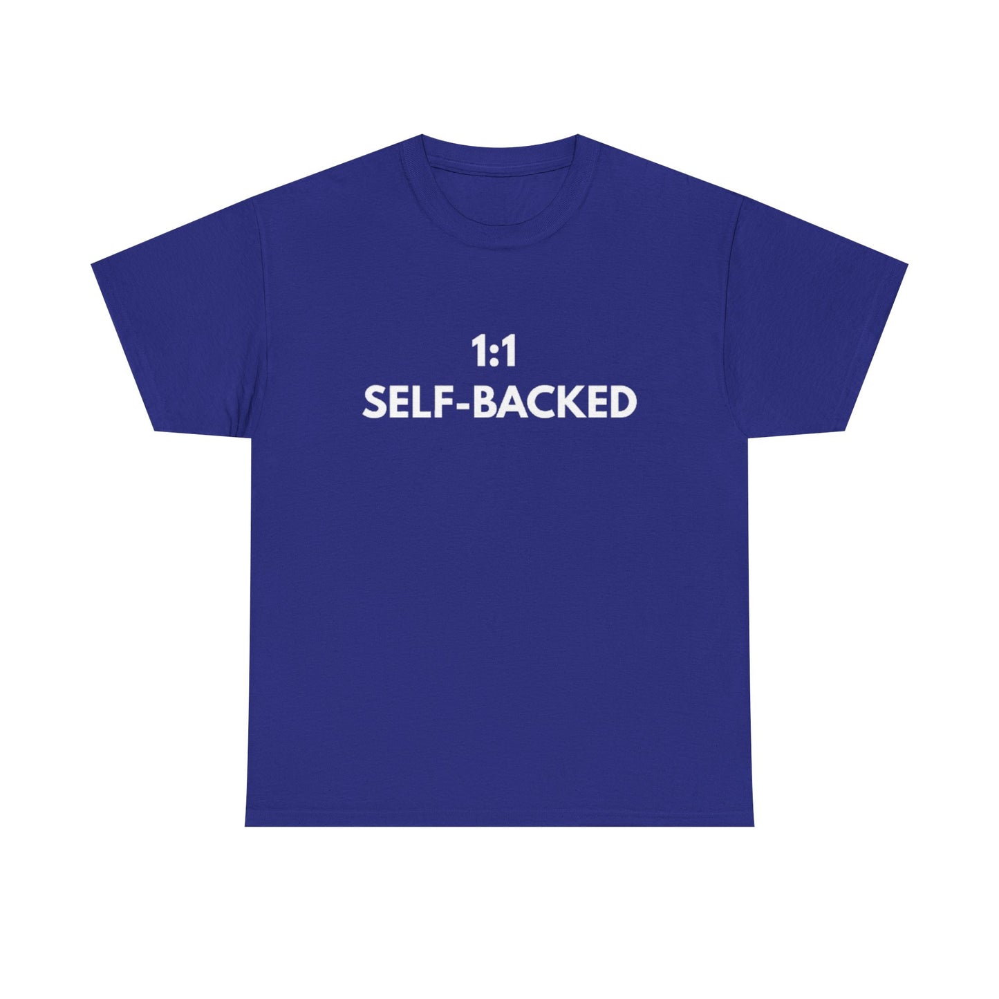 Unisex Heavy Cotton Tee with '1:1 SELF-BACKED' Design - Casual Wear, Gifts for Motivation, Self-Care, Everyday Comfort, Statement Tee