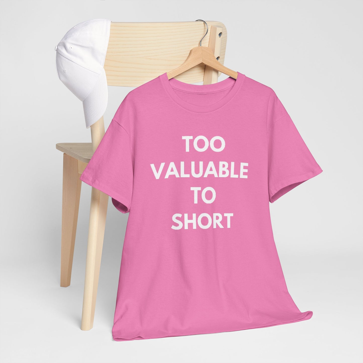 Too Valuable to Short Unisex Heavy Cotton Tee | Casual Wear, Gift for Friends, Everyday Comfort, Statement T-Shirt, Birthday Gift