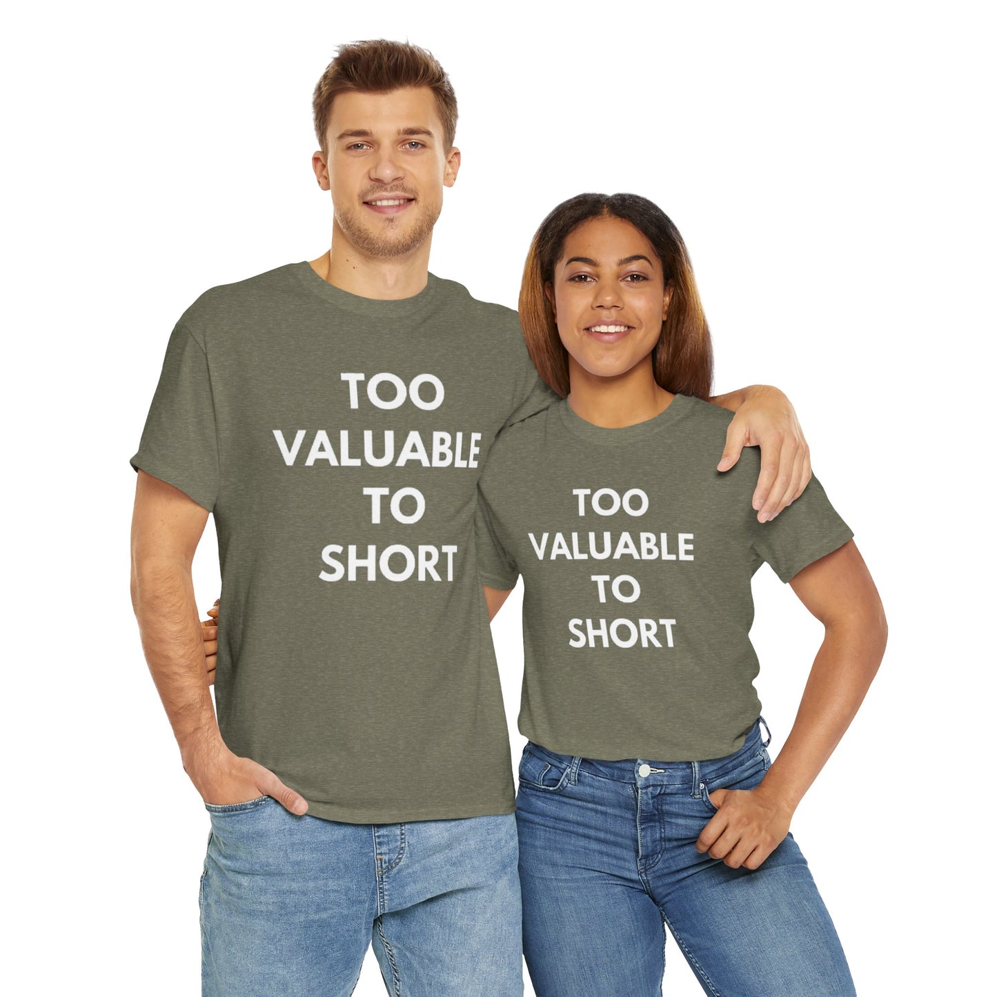 Too Valuable to Short Unisex Heavy Cotton Tee | Casual Wear, Gift for Friends, Everyday Comfort, Statement T-Shirt, Birthday Gift