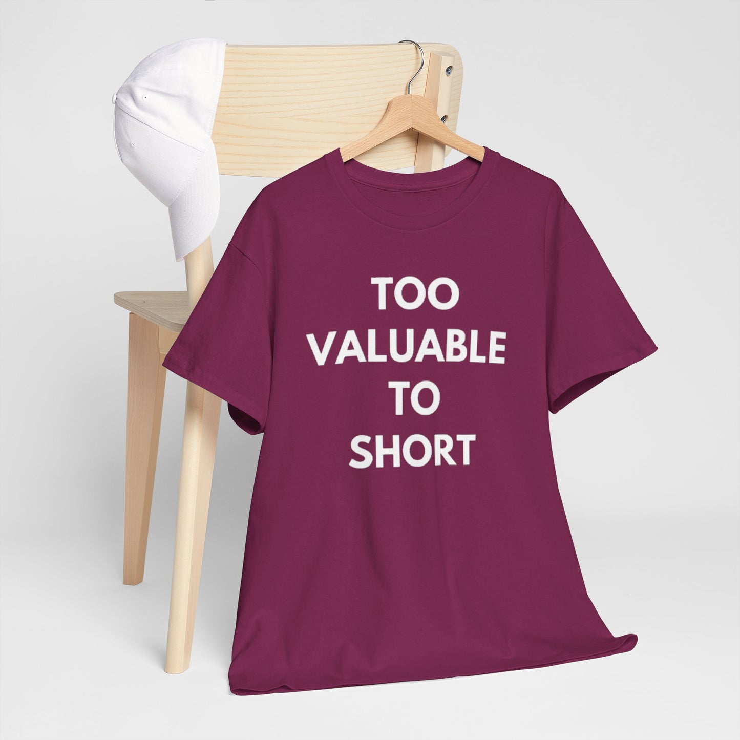 Too Valuable to Short Unisex Heavy Cotton Tee | Casual Wear, Gift for Friends, Everyday Comfort, Statement T-Shirt, Birthday Gift