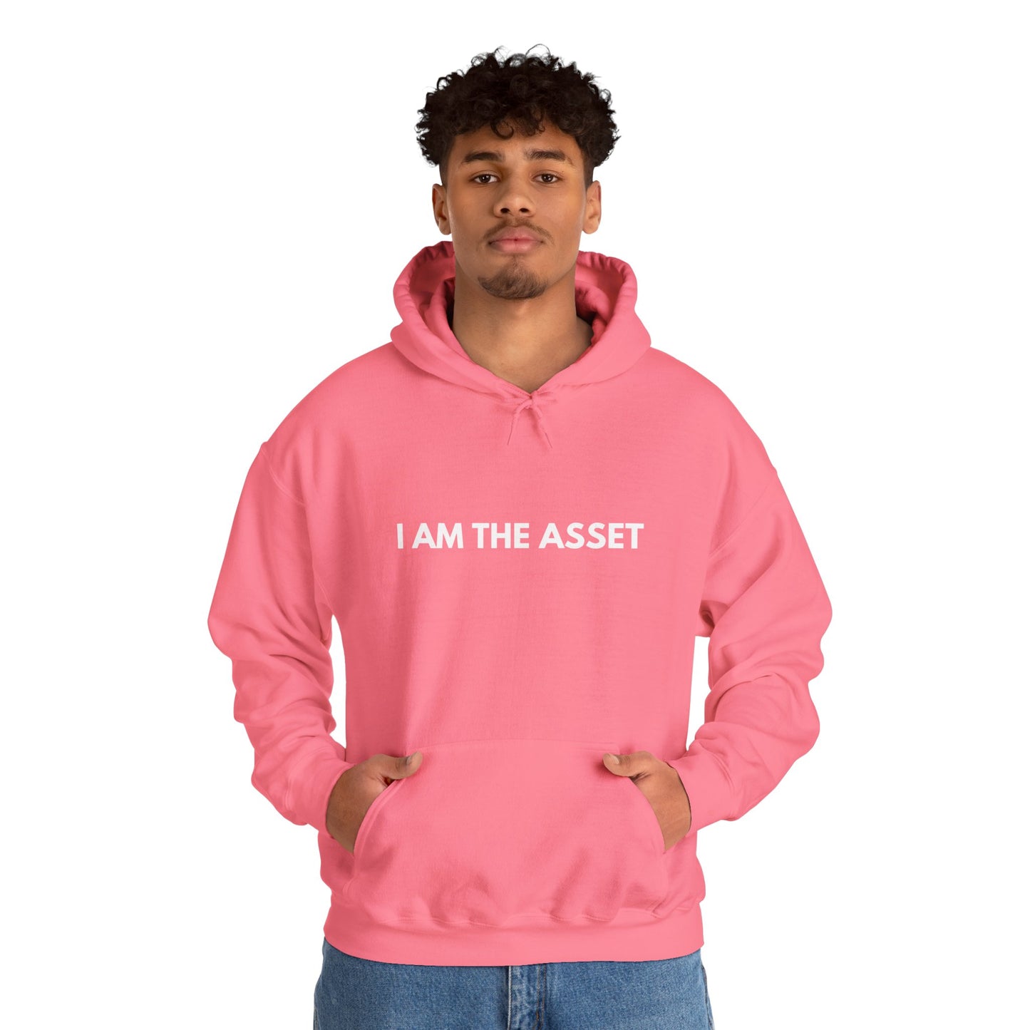 Unisex Heavy Blend Hoodie - "I AM THE ASSET" Cool Casual Sweatshirt, Gift for Entrepreneurs, Cozy Lounge Wear, Motivational Apparel, [...]