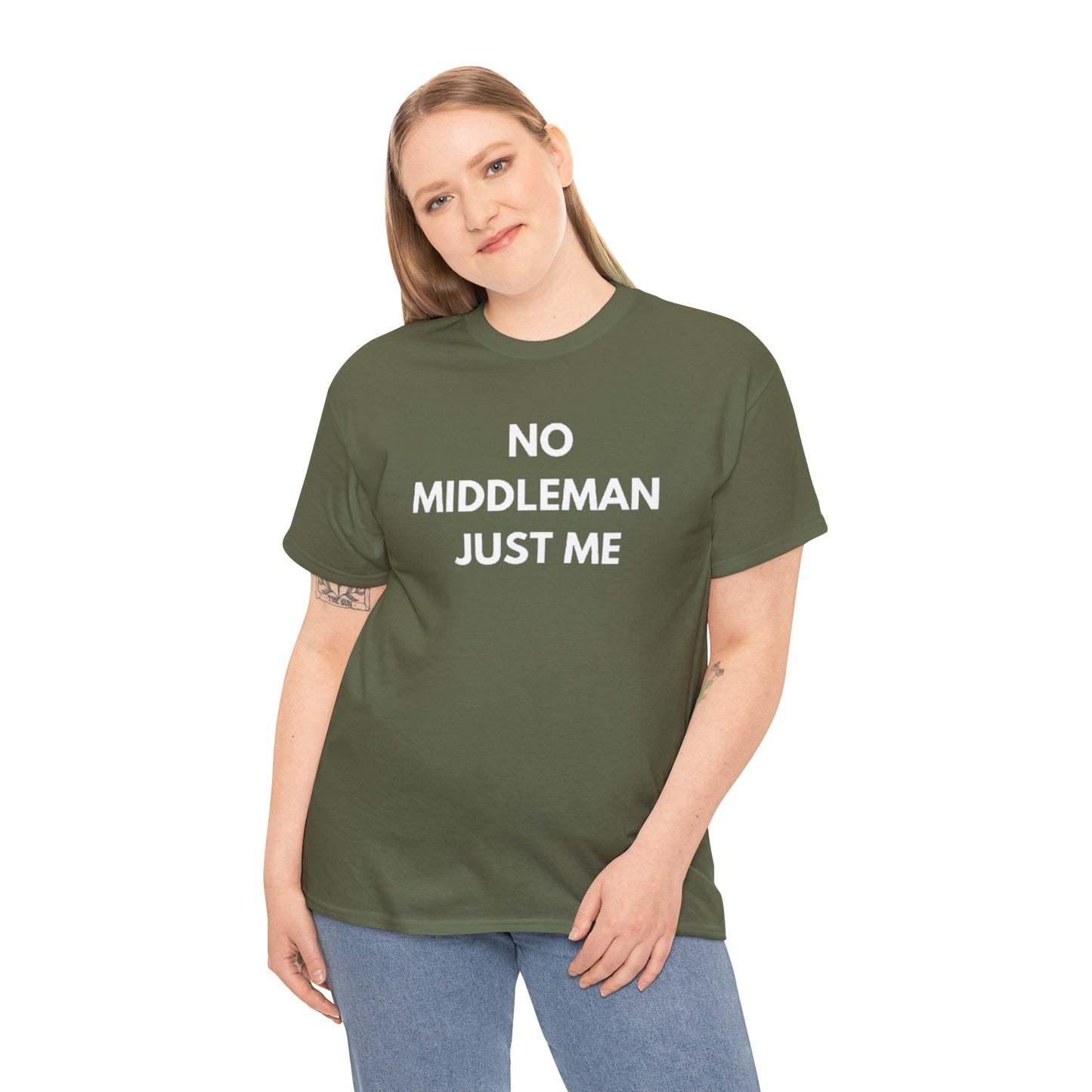 Unisex Tee - 'No Middleman Just Me' Statement Shirt, Casual Wear, Gift for Entrepreneurs, Summer Outfit, Everyday Style