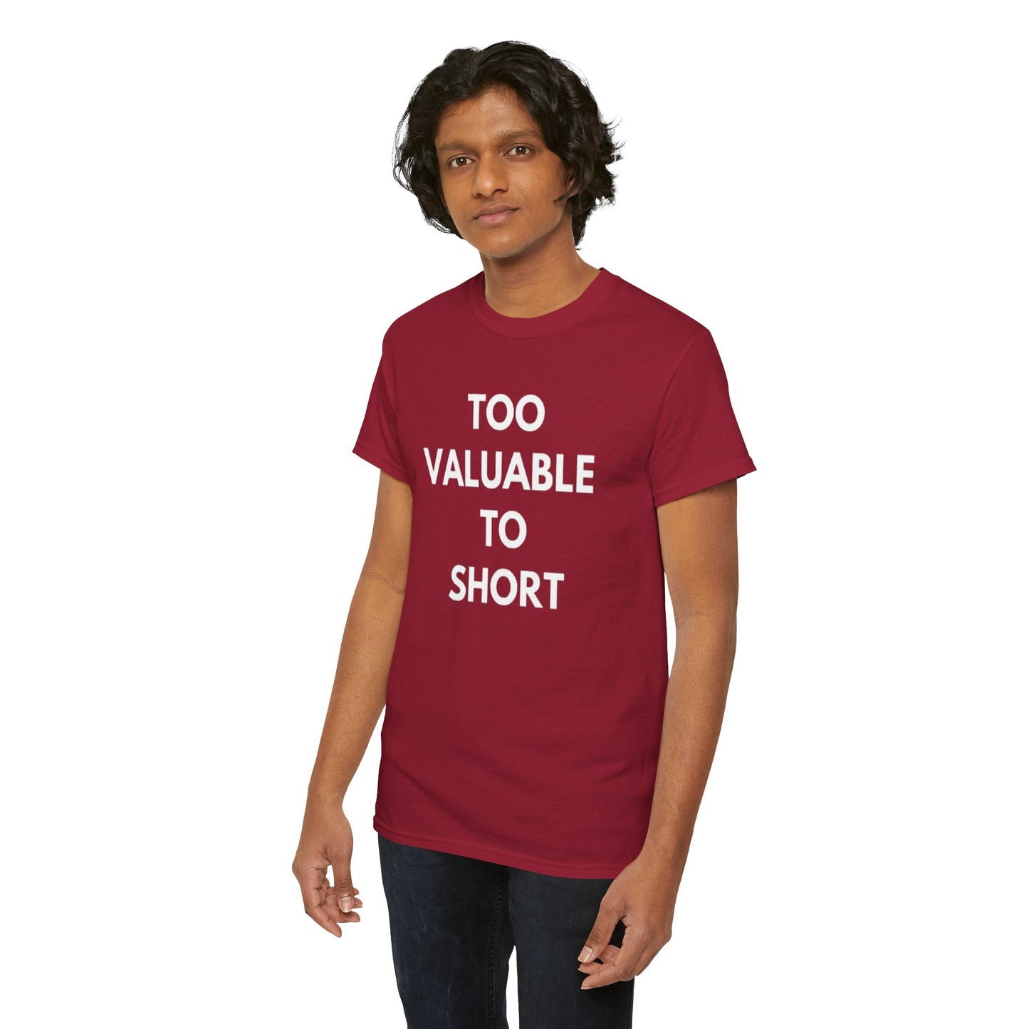 Too Valuable to Short Unisex Heavy Cotton Tee | Casual Wear, Gift for Friends, Everyday Comfort, Statement T-Shirt, Birthday Gift