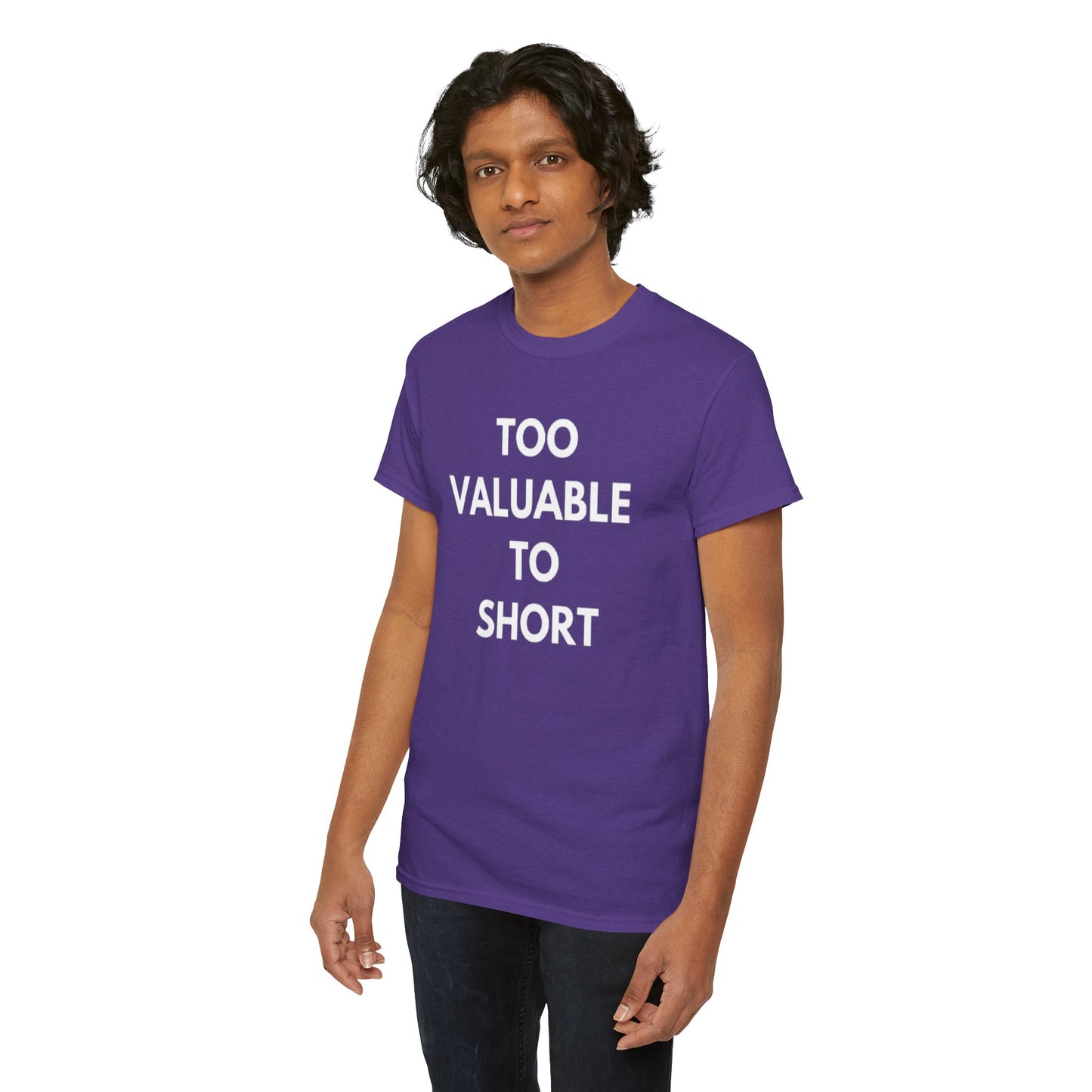 Too Valuable to Short Unisex Heavy Cotton Tee | Casual Wear, Gift for Friends, Everyday Comfort, Statement T-Shirt, Birthday Gift