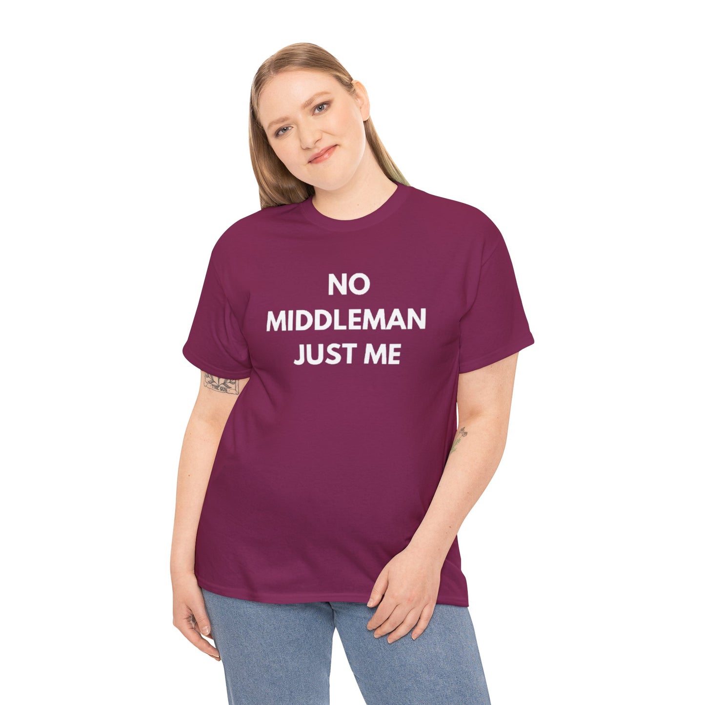 Unisex Tee - 'No Middleman Just Me' Statement Shirt, Casual Wear, Gift for Entrepreneurs, Summer Outfit, Everyday Style