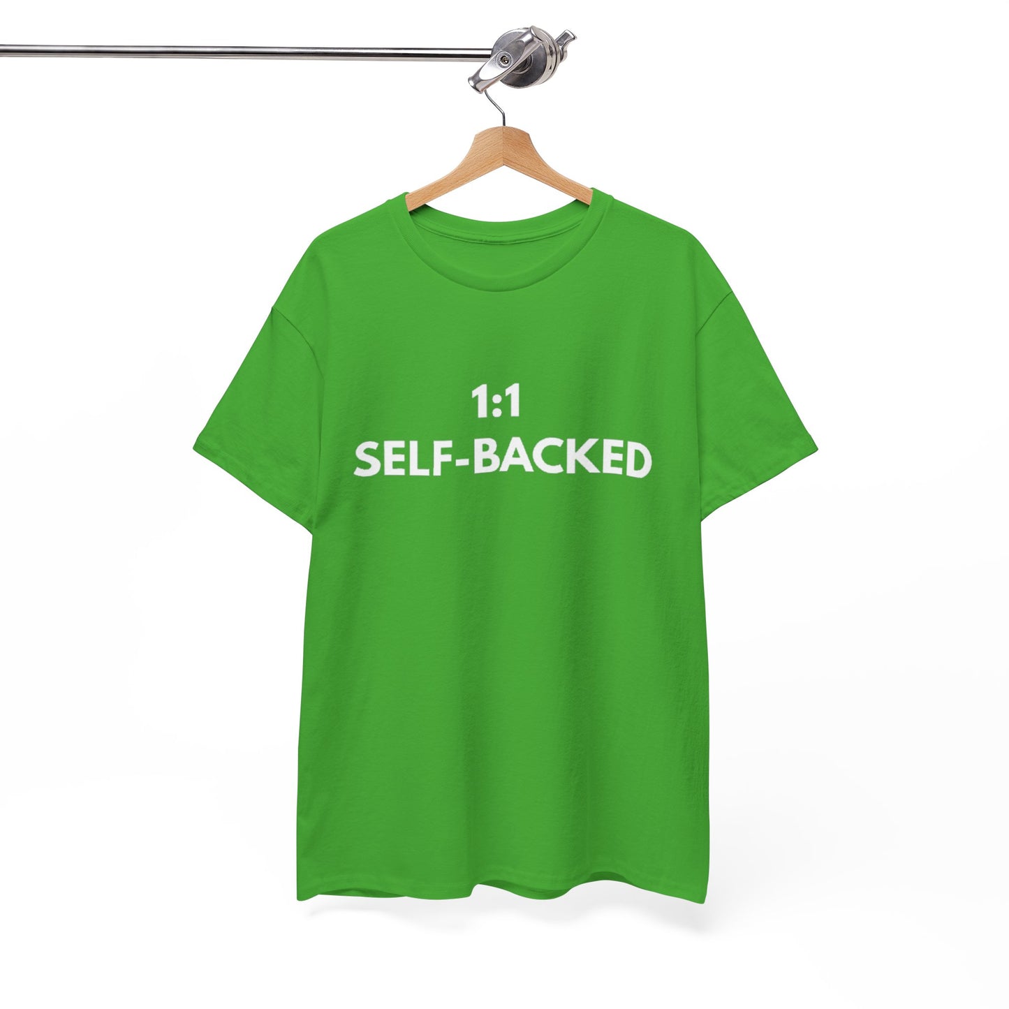 Unisex Heavy Cotton Tee with '1:1 SELF-BACKED' Design - Casual Wear, Gifts for Motivation, Self-Care, Everyday Comfort, Statement Tee