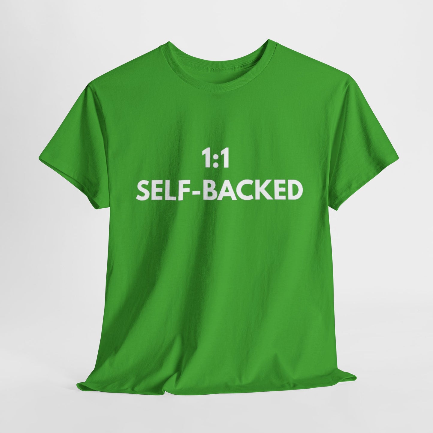 Unisex Heavy Cotton Tee with '1:1 SELF-BACKED' Design - Casual Wear, Gifts for Motivation, Self-Care, Everyday Comfort, Statement Tee