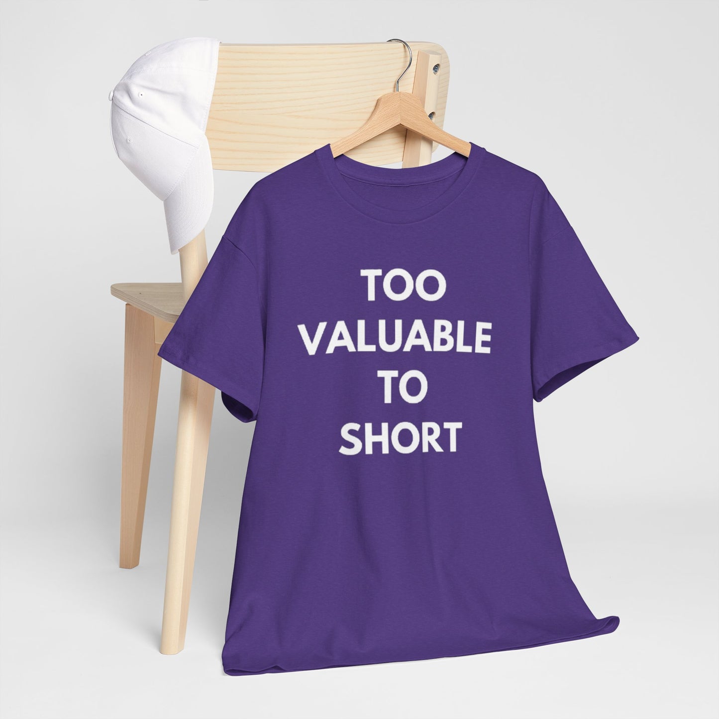 Too Valuable to Short Unisex Heavy Cotton Tee | Casual Wear, Gift for Friends, Everyday Comfort, Statement T-Shirt, Birthday Gift