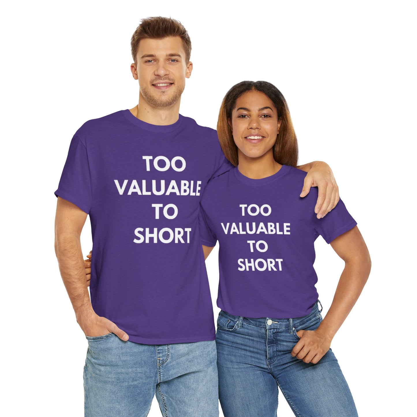 Too Valuable to Short Unisex Heavy Cotton Tee | Casual Wear, Gift for Friends, Everyday Comfort, Statement T-Shirt, Birthday Gift
