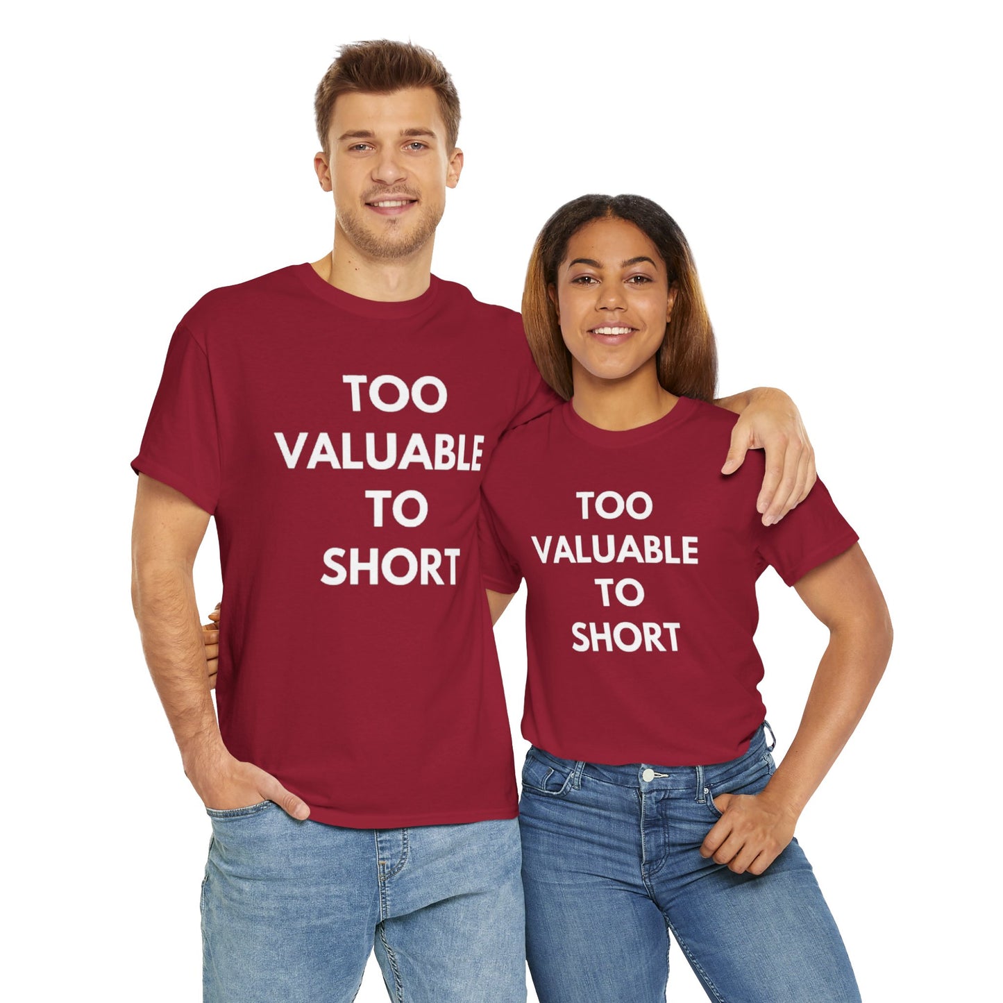Too Valuable to Short Unisex Heavy Cotton Tee | Casual Wear, Gift for Friends, Everyday Comfort, Statement T-Shirt, Birthday Gift