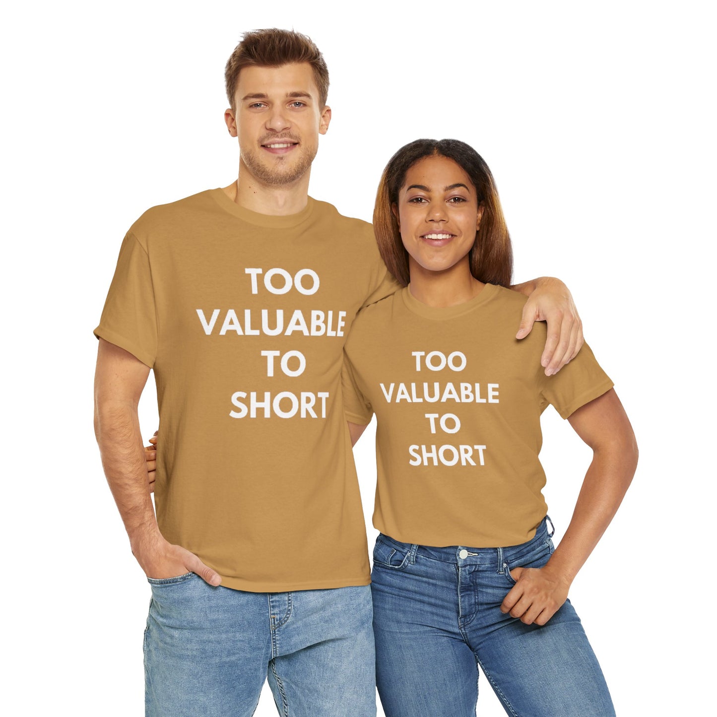 Too Valuable to Short Unisex Heavy Cotton Tee | Casual Wear, Gift for Friends, Everyday Comfort, Statement T-Shirt, Birthday Gift