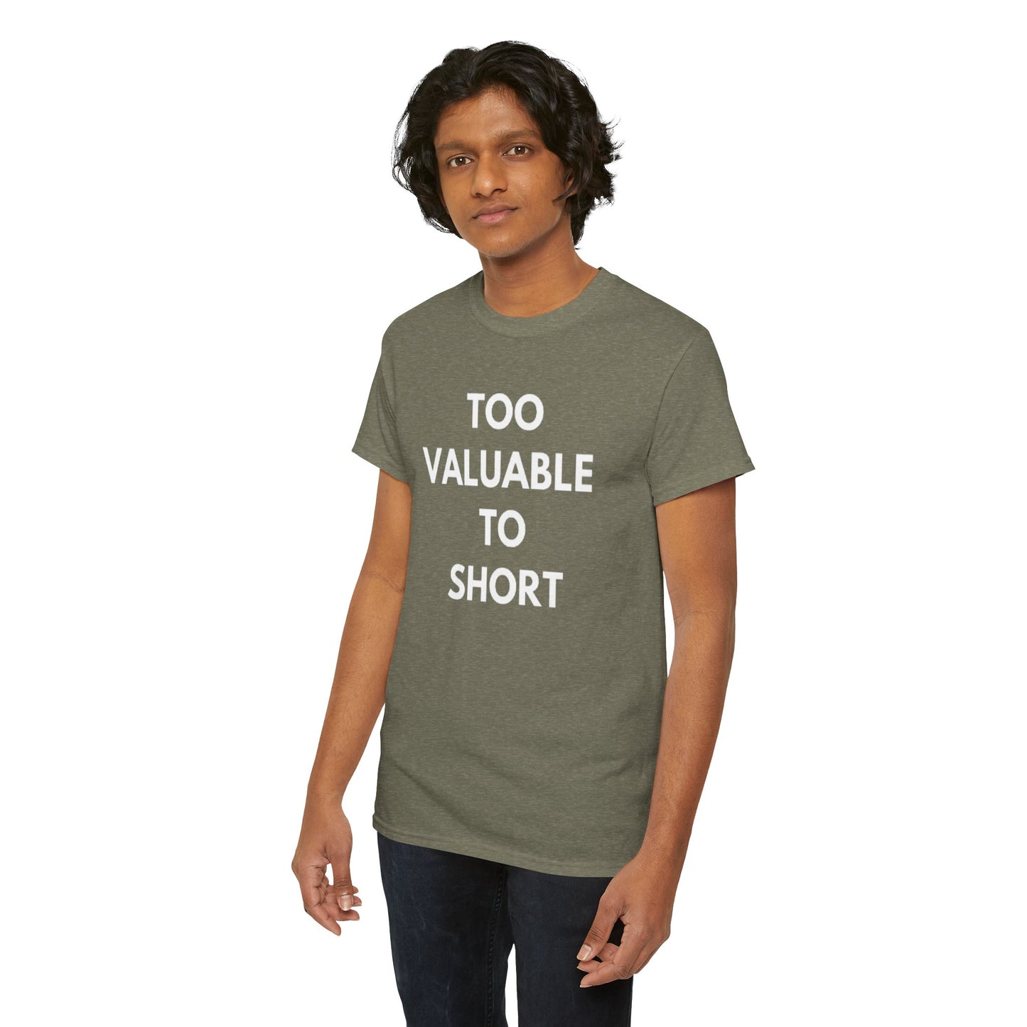 Too Valuable to Short Unisex Heavy Cotton Tee | Casual Wear, Gift for Friends, Everyday Comfort, Statement T-Shirt, Birthday Gift