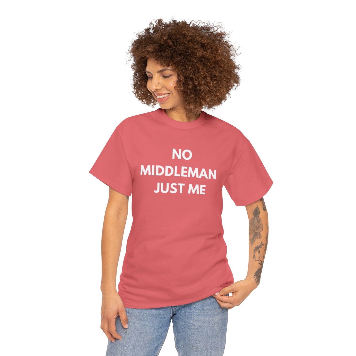 Unisex Tee - 'No Middleman Just Me' Statement Shirt, Casual Wear, Gift for Entrepreneurs, Summer Outfit, Everyday Style
